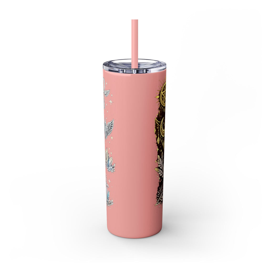 20oz Skinny Tumbler — Gold Mystic Hamsa & Celestial Eye Tumbler with Straw