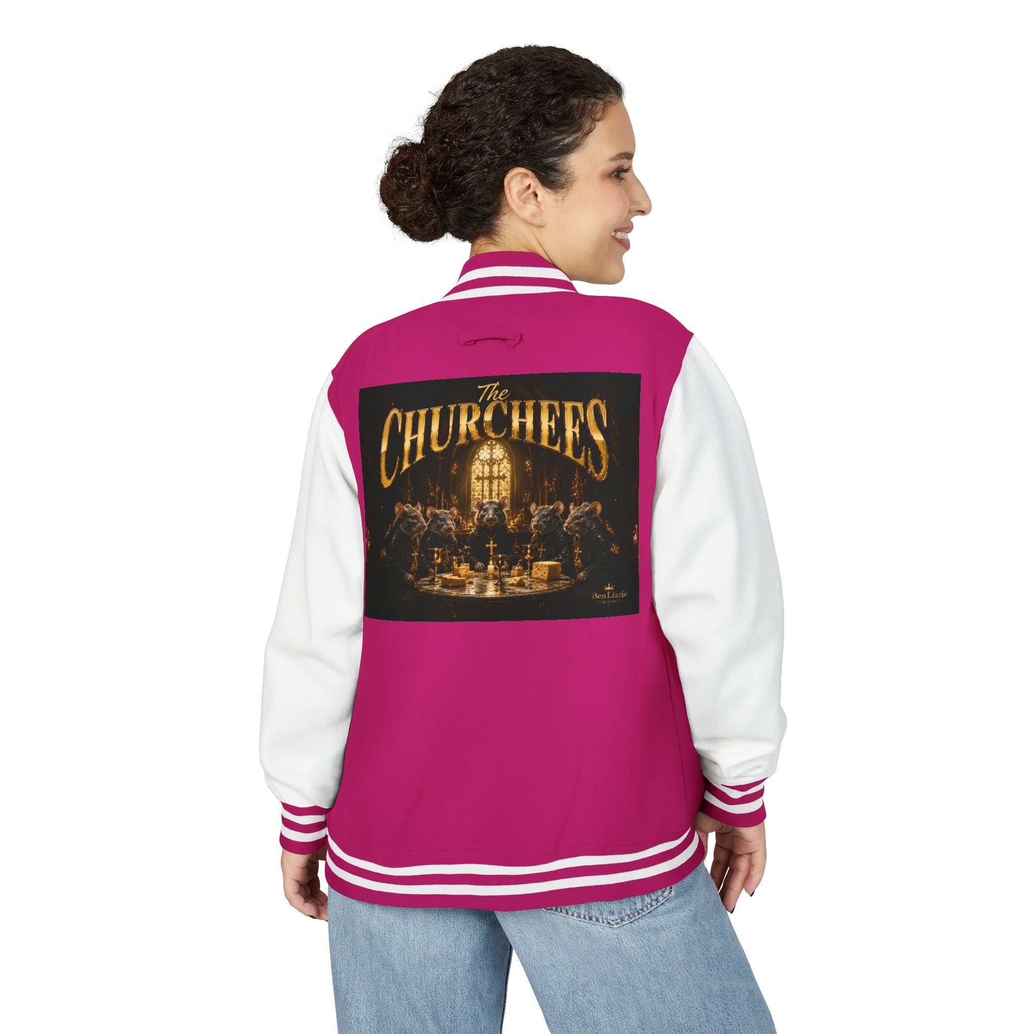 Letterman Jacket — 'The Churchees' Vintage Band Logo Varsity Jacket