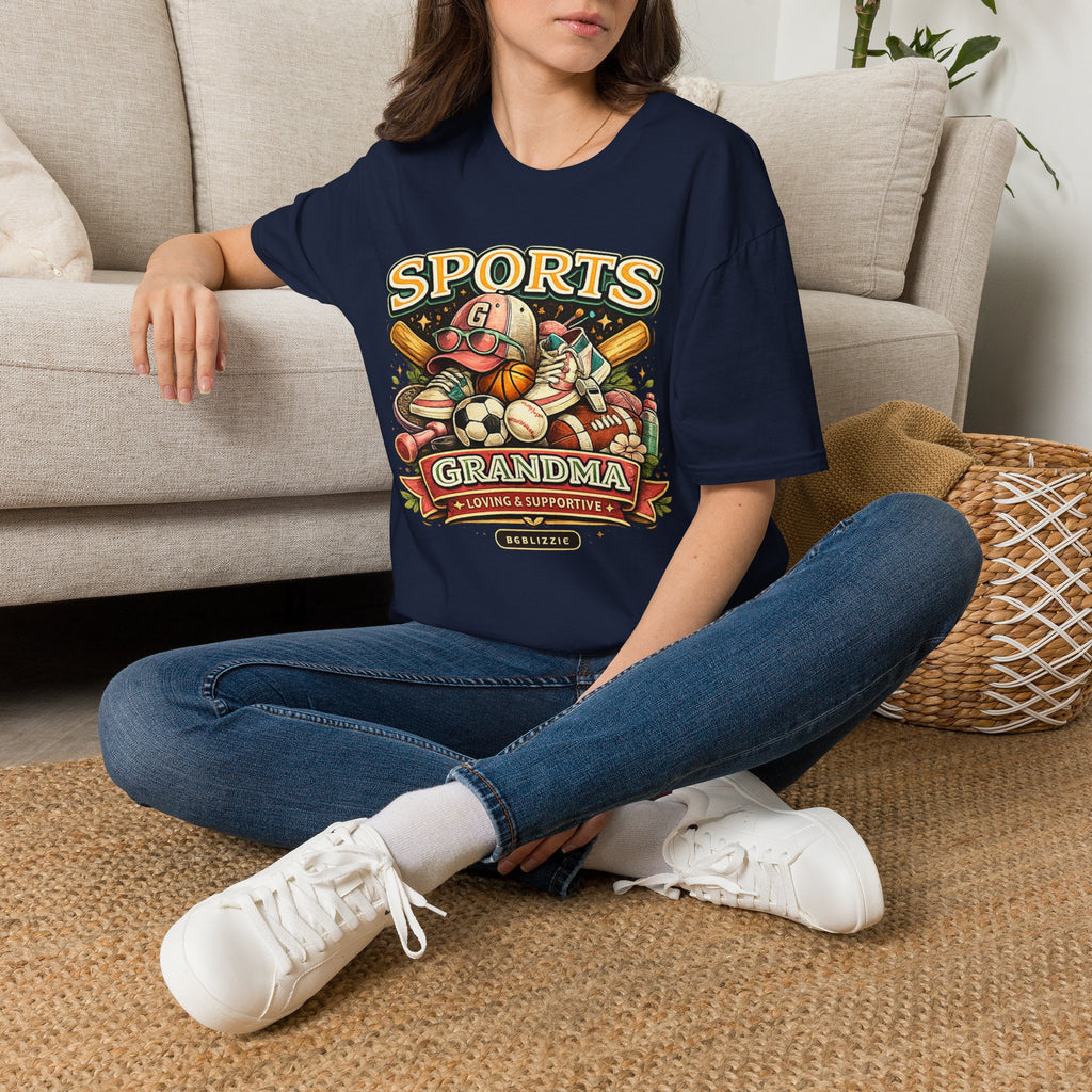 Sports Grandma T‑Shirt — Vintage Baseball & Multi‑Sport Mom Fan Tee