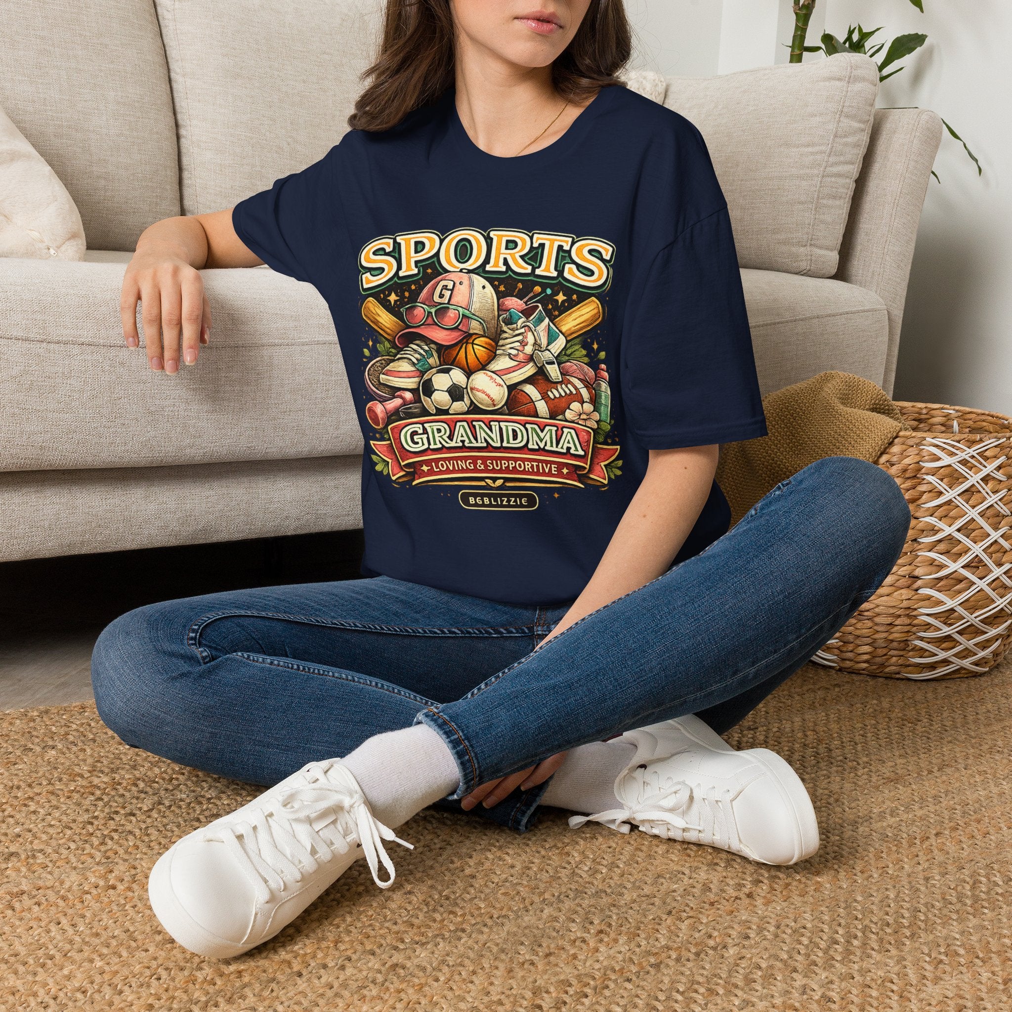 Sports Grandma T‑Shirt — Vintage Baseball & Multi‑Sport Mom Fan Tee