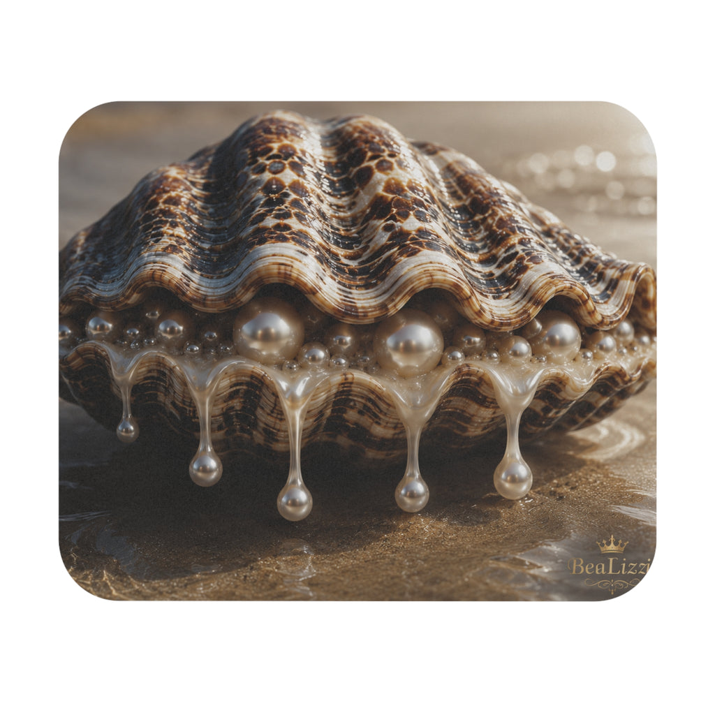 Seashell Pearl Mouse Pad — Coastal Desk Mat