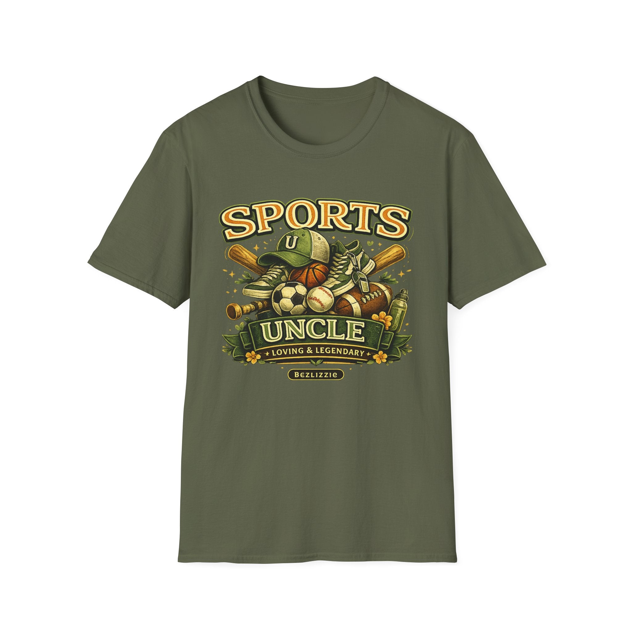 Sports Uncle T-Shirt — Vintage Multi-Sport Design (Baseball, Football, Soccer, Basketball)