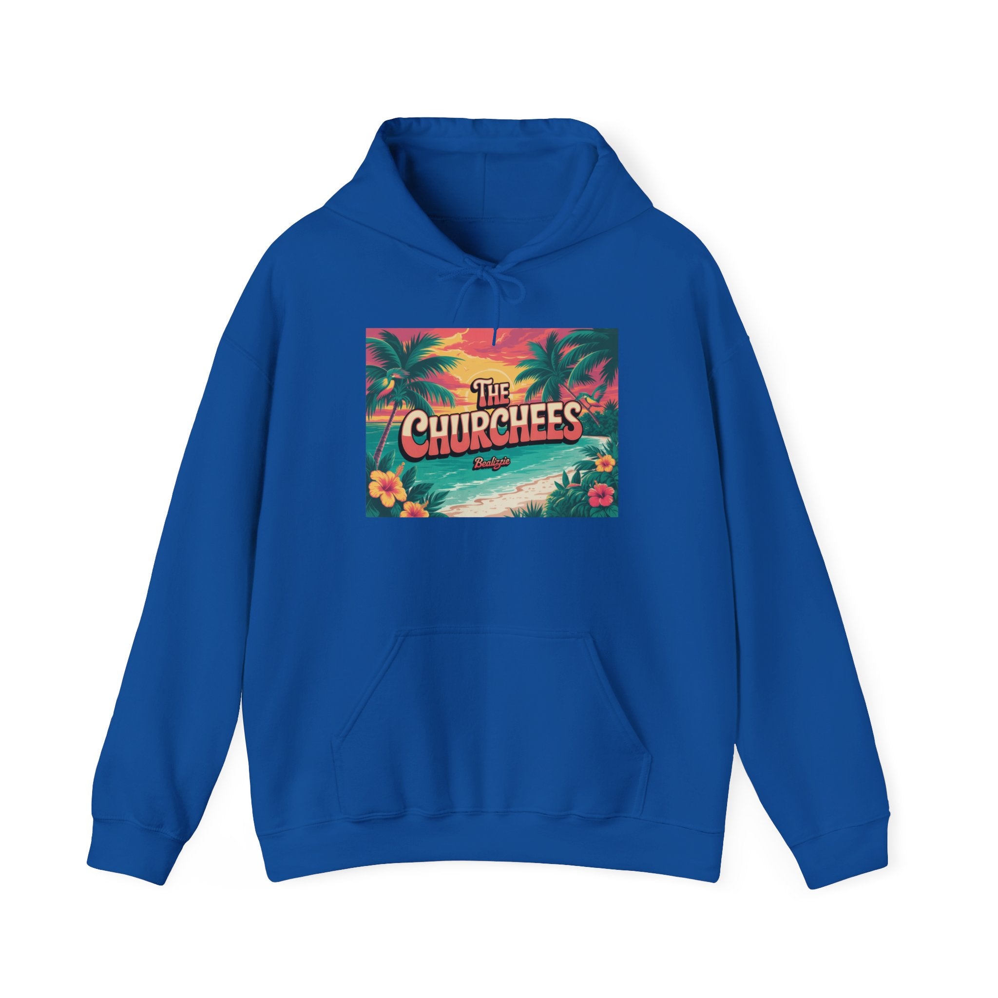 The Churchees Tropical Beach Hoodie — Retro Surf Palm Tree Sweatshirt