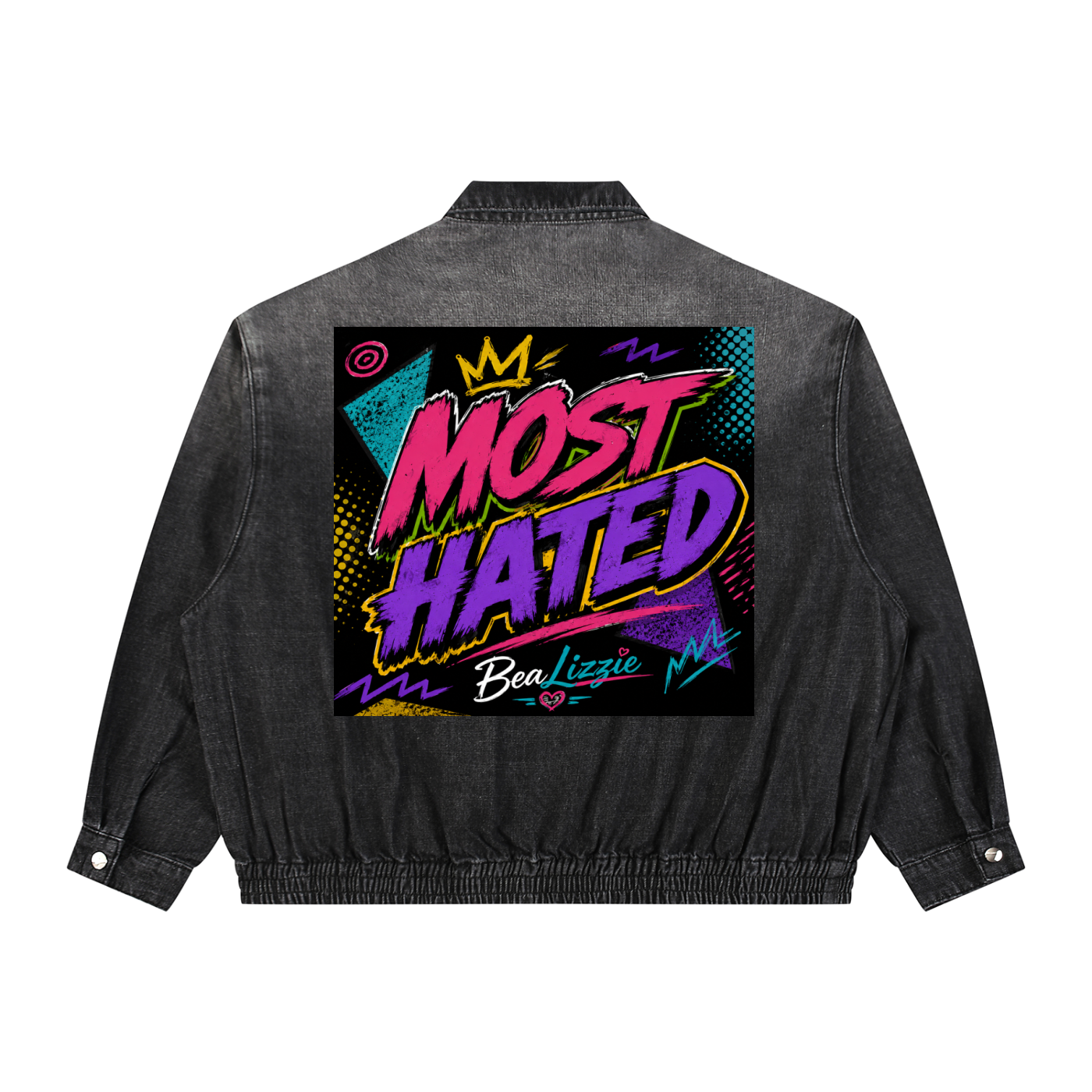 Unisex Vintage Wash Full-Zip Denim Jacket