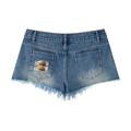 Women's Vintage Wash Raw Hem Denim Shorts