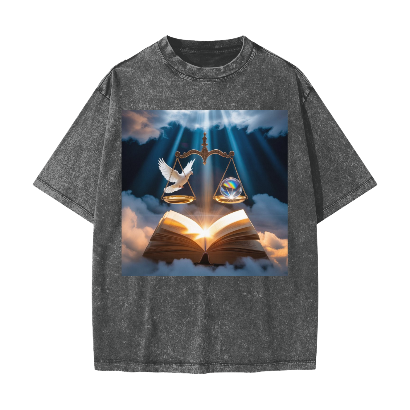 T-shirt lourd délavé par la neige
