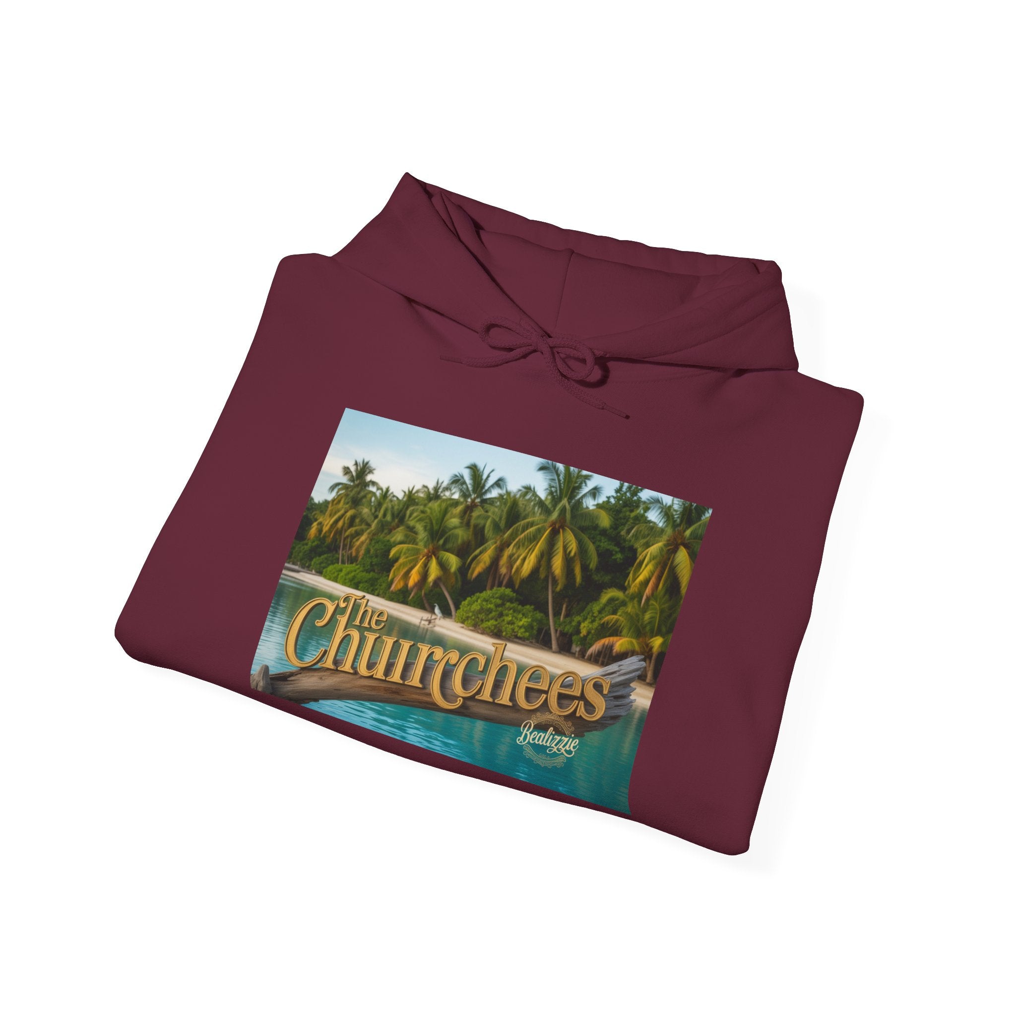 Churrchees Tropical Palm Hoodie — Retro Beach Graphic Sweatshirt