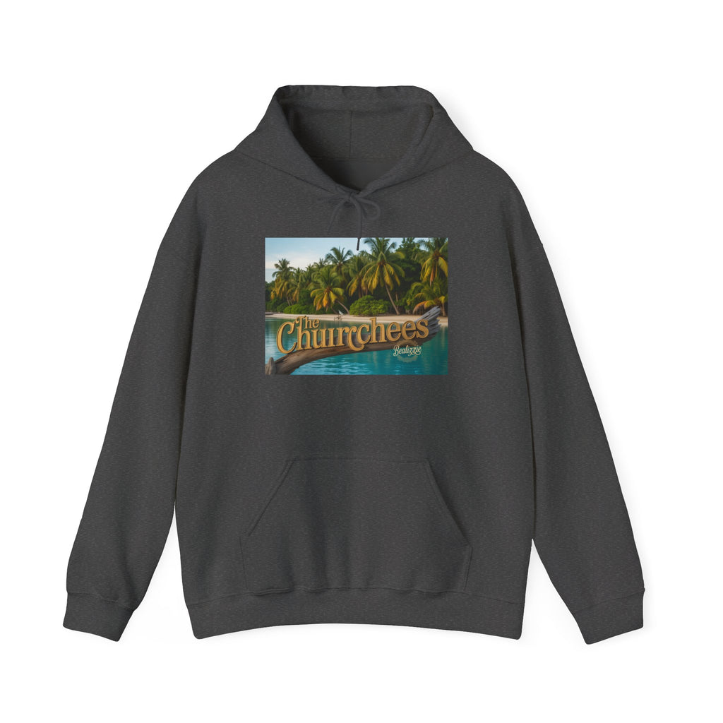 Churrchees Tropical Palm Hoodie — Retro Beach Graphic Sweatshirt