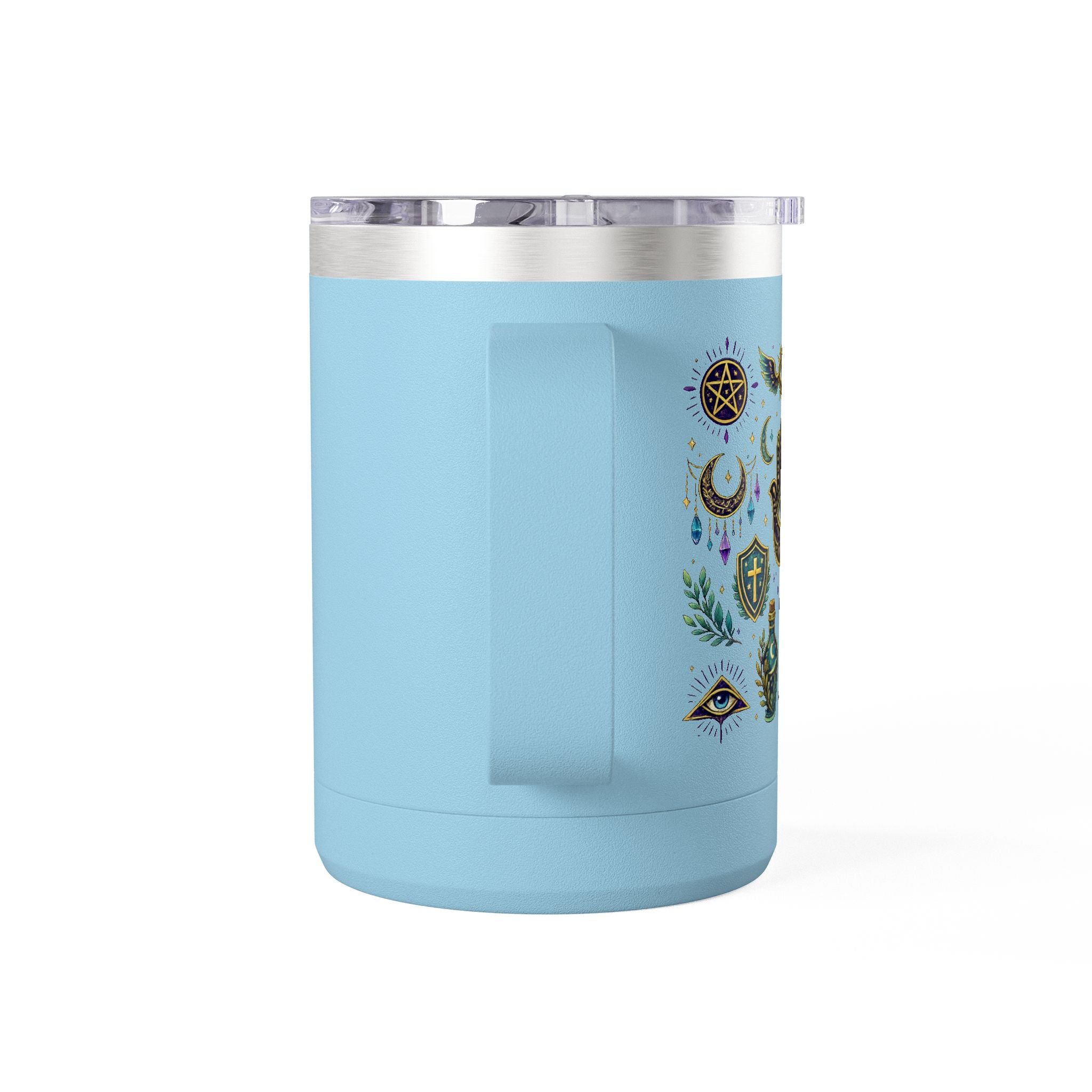 15oz Travel Mug — Purple Floral Anchor