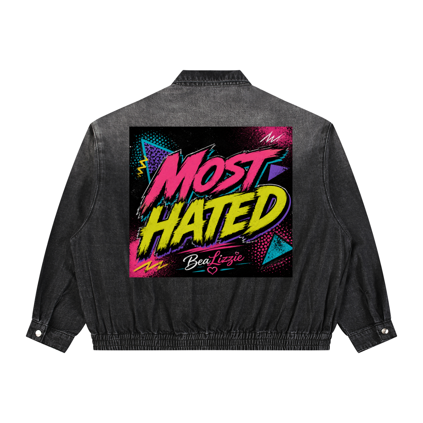 Unisex Vintage Wash Full-Zip Denim Jacket