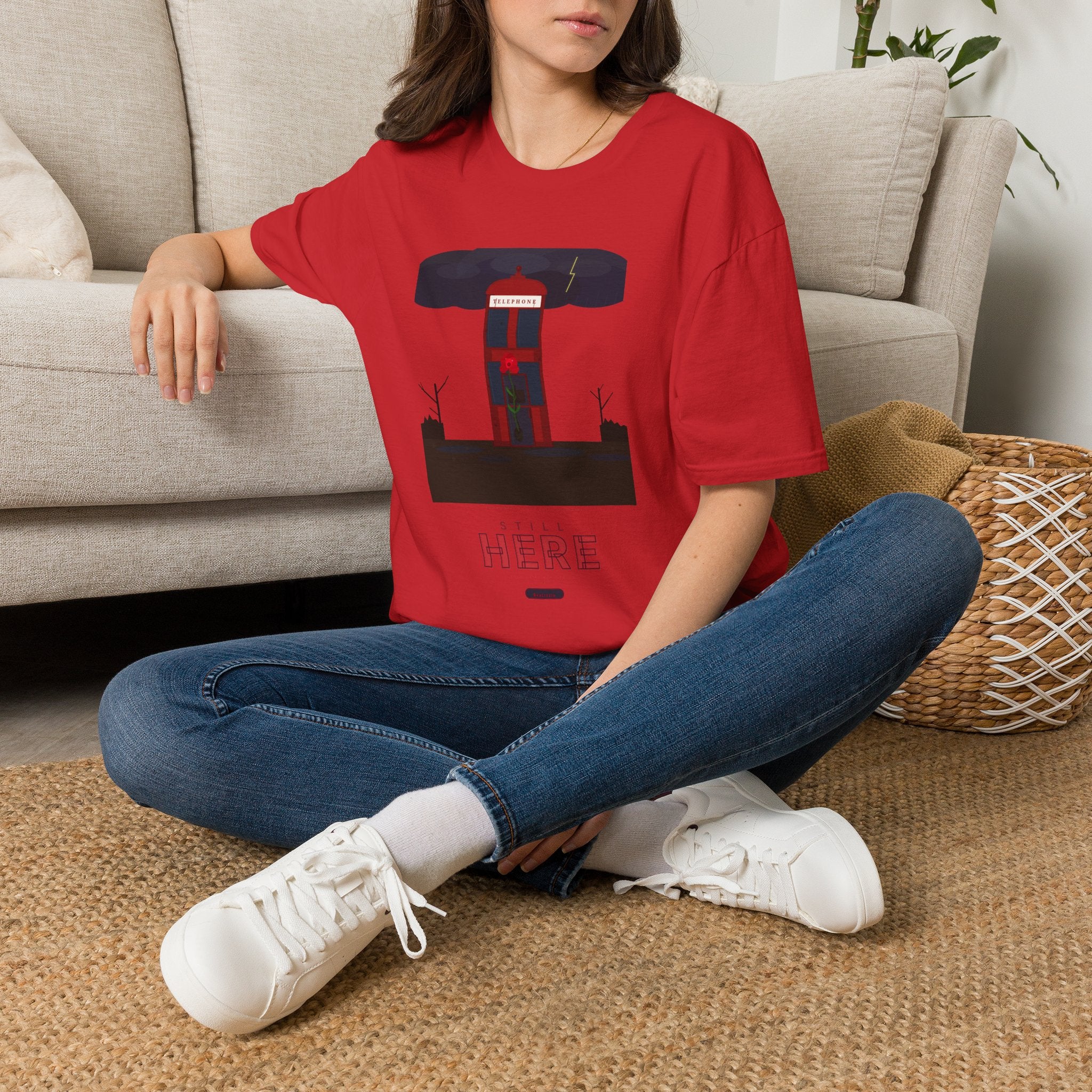 Vintage British Phone Booth T-Shirt — 'Telephone' Graphic Tee