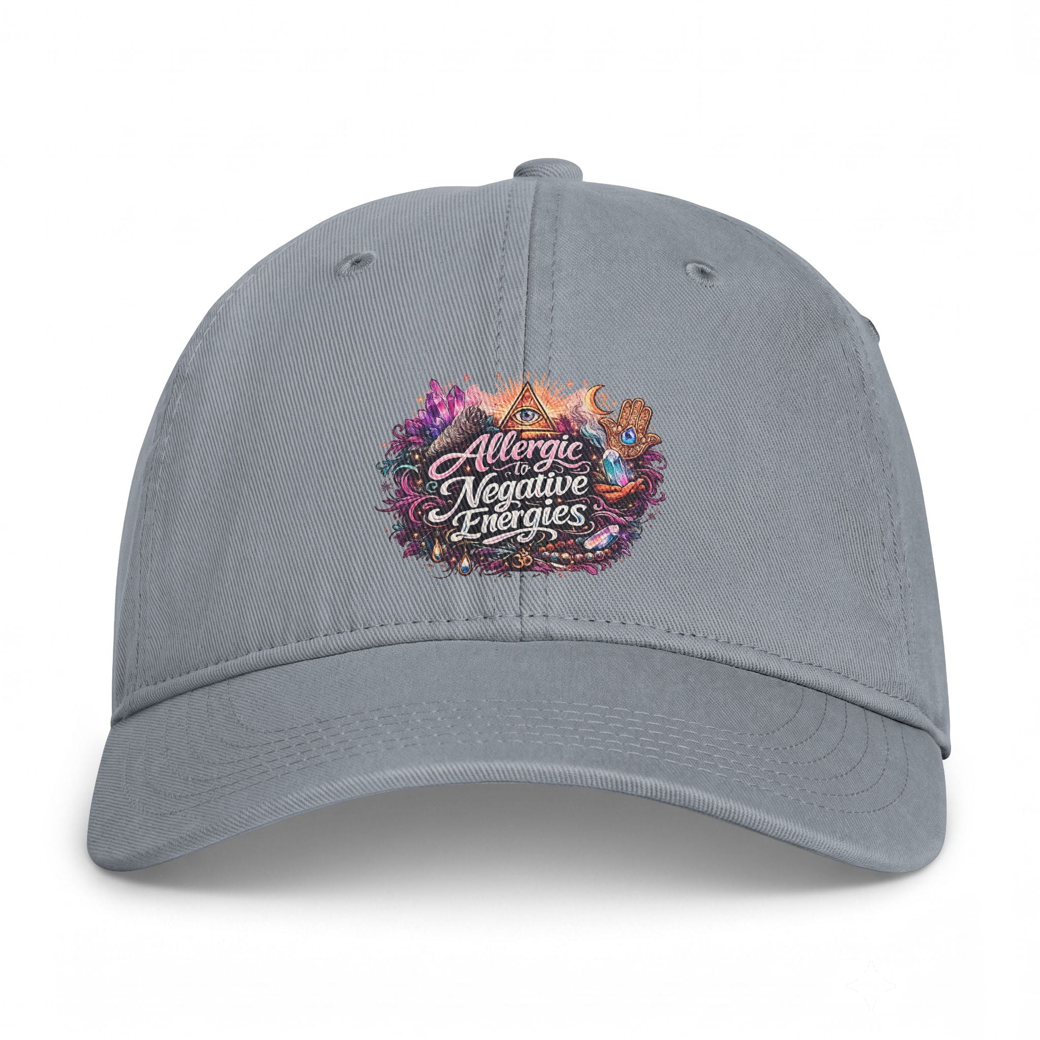 Embroidered 'Allergic to Negative Energies' Washed Cap