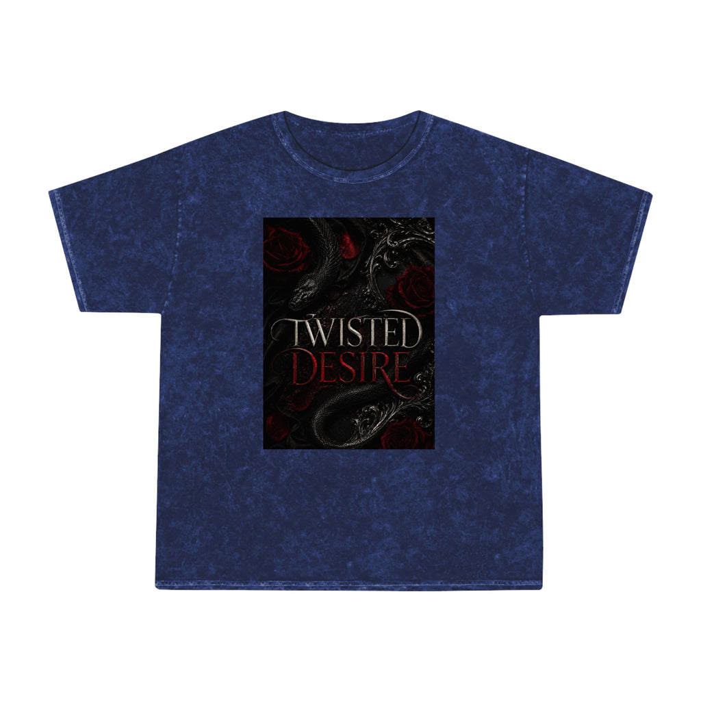 Twisted Desire Mineral-Wash T-Shirt — Dark Gothic Snake Graphic