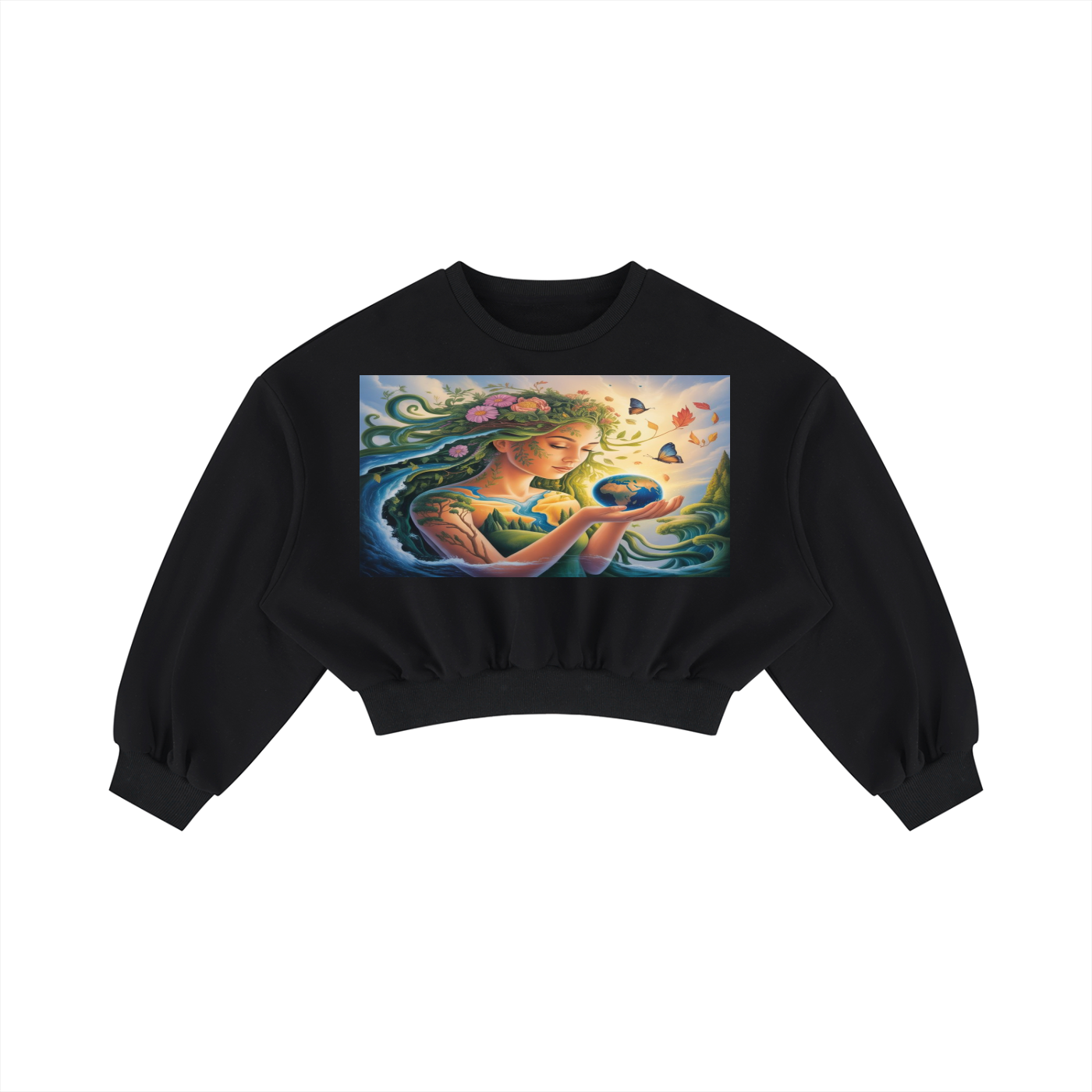 Women's Boxy Cropped Crewneck Sweatshirt