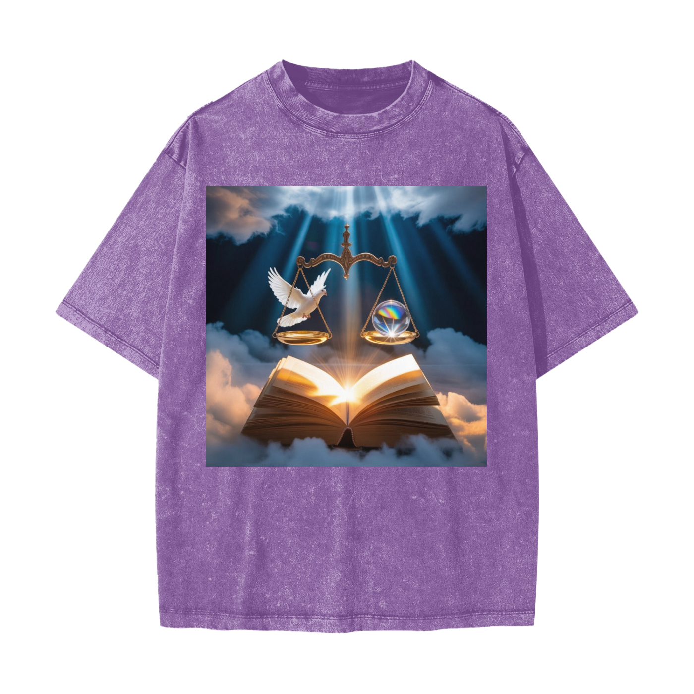 T-shirt lourd délavé par la neige