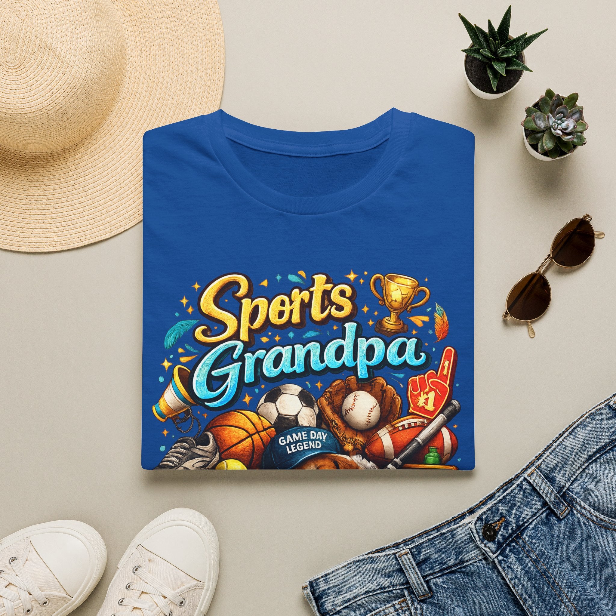 Sports Grandpa T-Shirt — Vintage Trophy & Game Day Legends Tee for Grandfathers