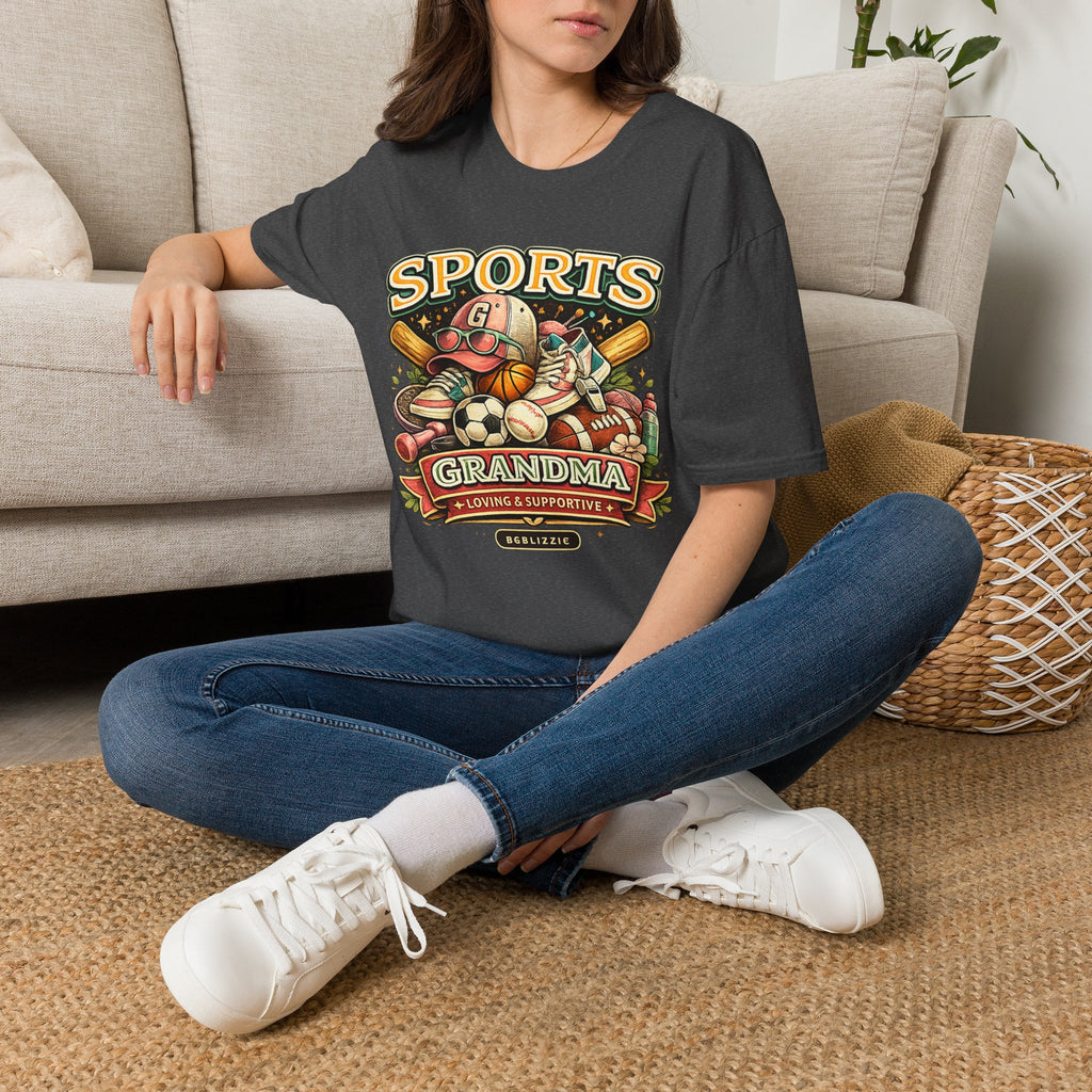 Sports Grandma T‑Shirt — Vintage Baseball & Multi‑Sport Mom Fan Tee