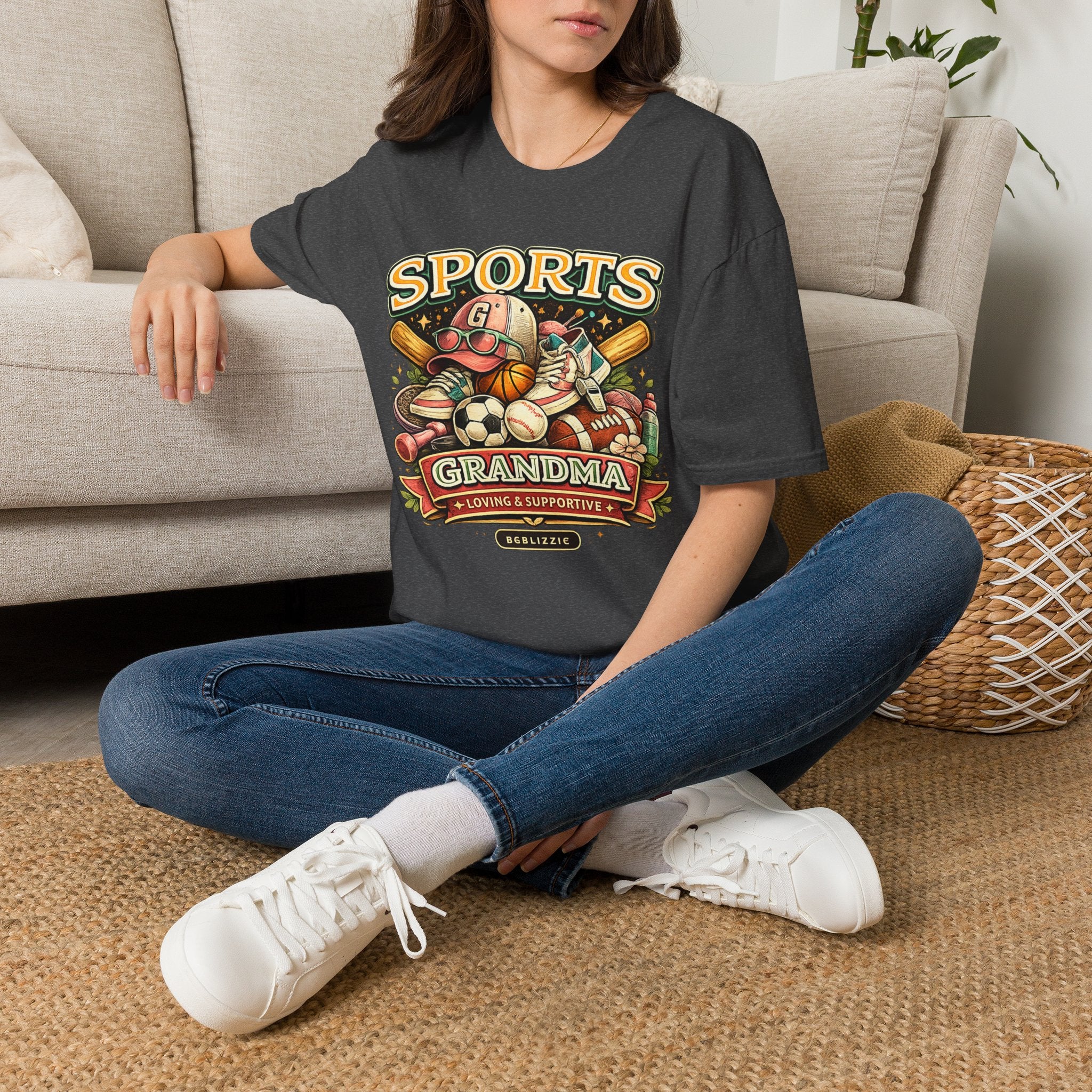 Sports Grandma T‑Shirt — Vintage Baseball & Multi‑Sport Mom Fan Tee