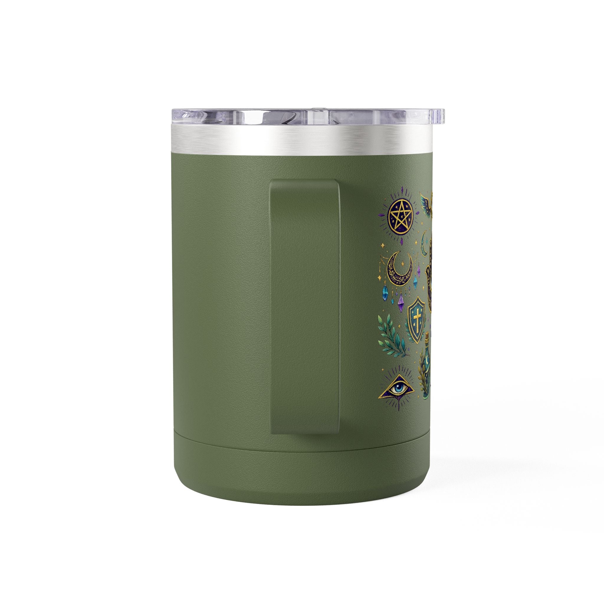 15oz Travel Mug — Purple Floral Anchor