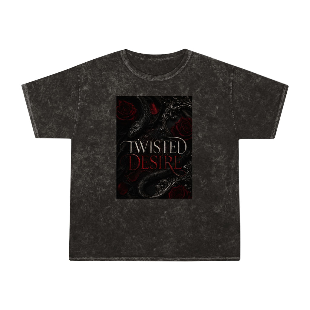 Twisted Desire Mineral-Wash T-Shirt — Dark Gothic Snake Graphic