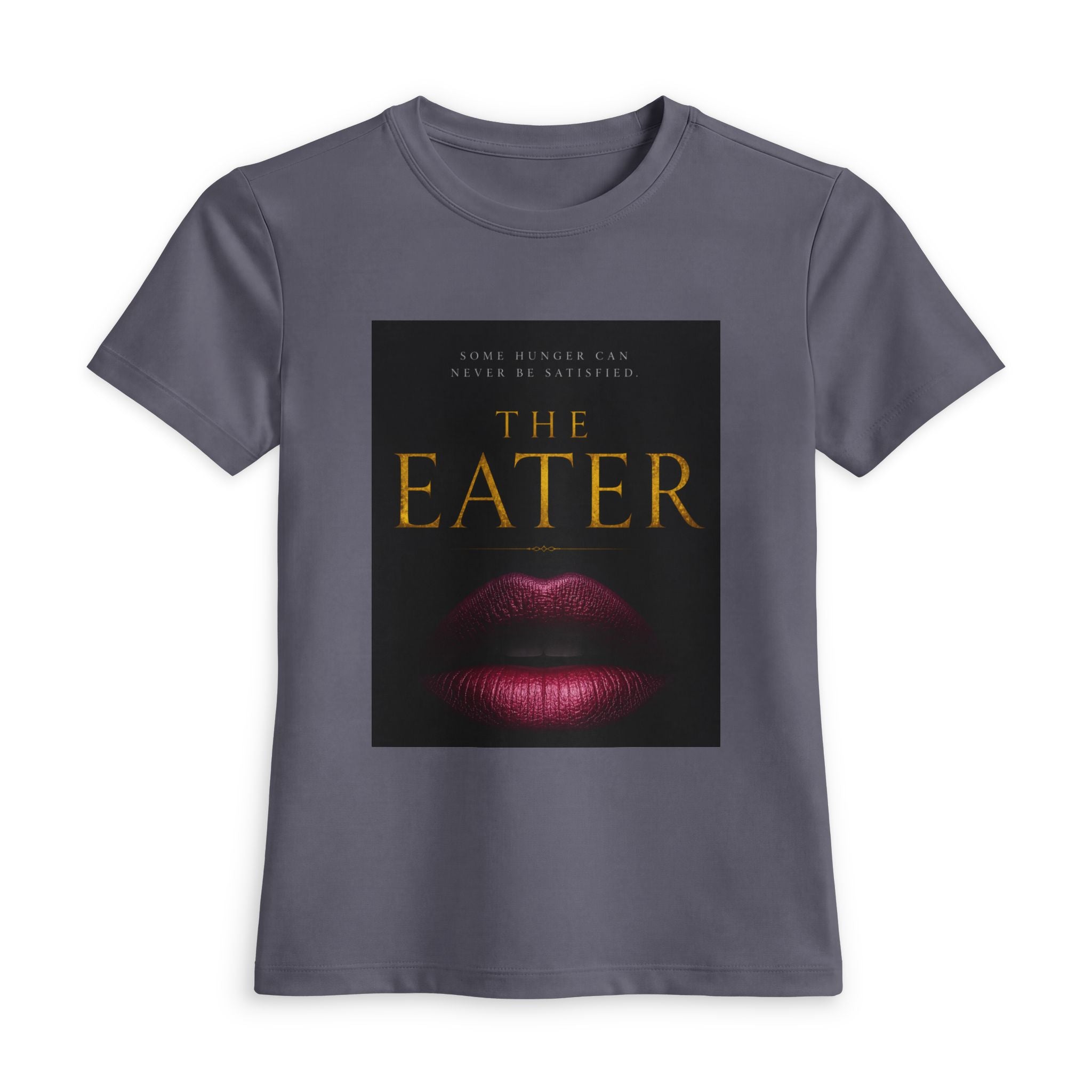 T-shirt graphique Eater — Chemise noire ajustée pour femme avec motif lèvre