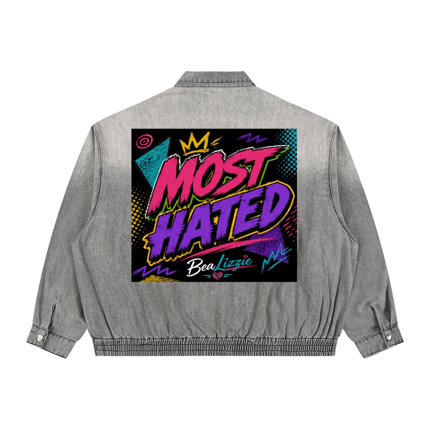 Unisex Vintage Wash Full-Zip Denim Jacket
