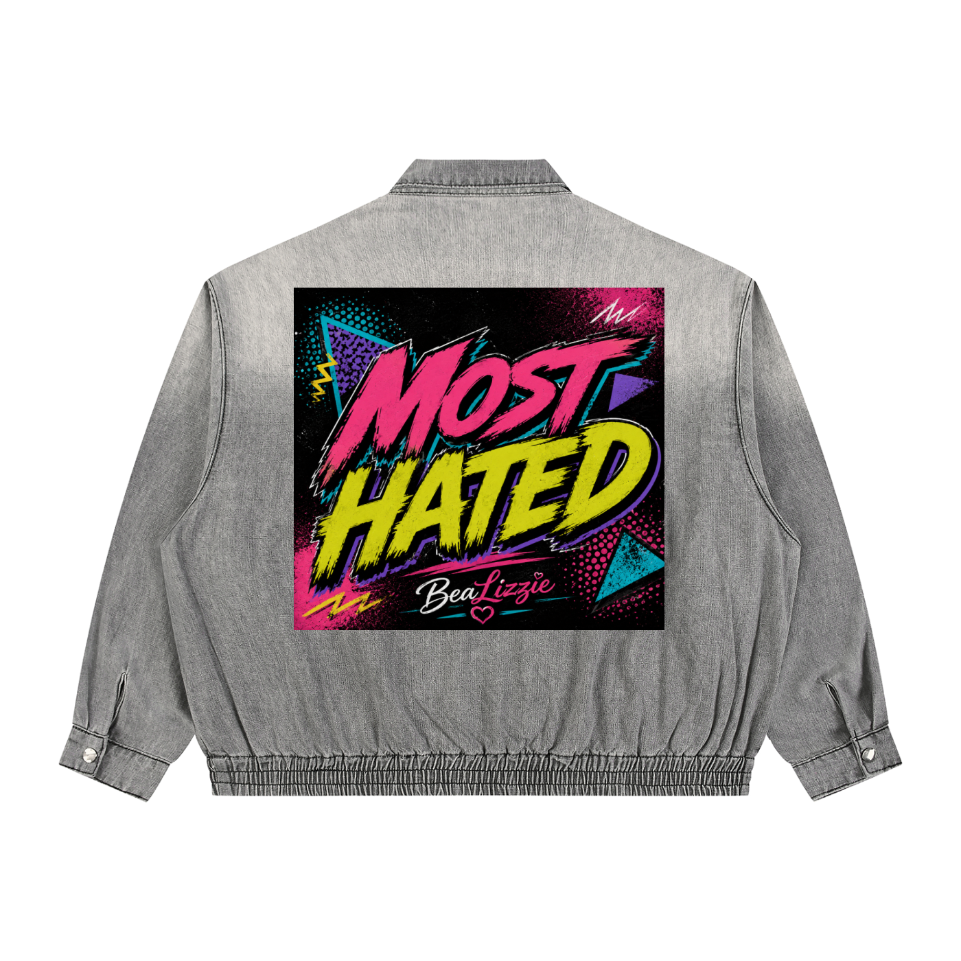 Unisex Vintage Wash Full-Zip Denim Jacket