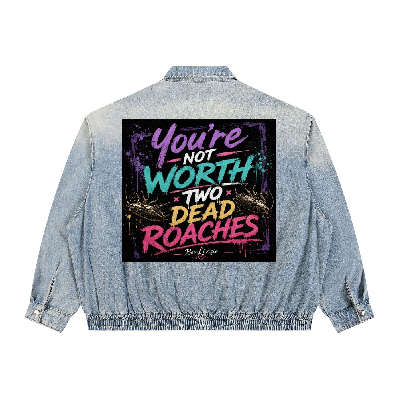 Unisex Vintage Wash Full-Zip Denim Jacket