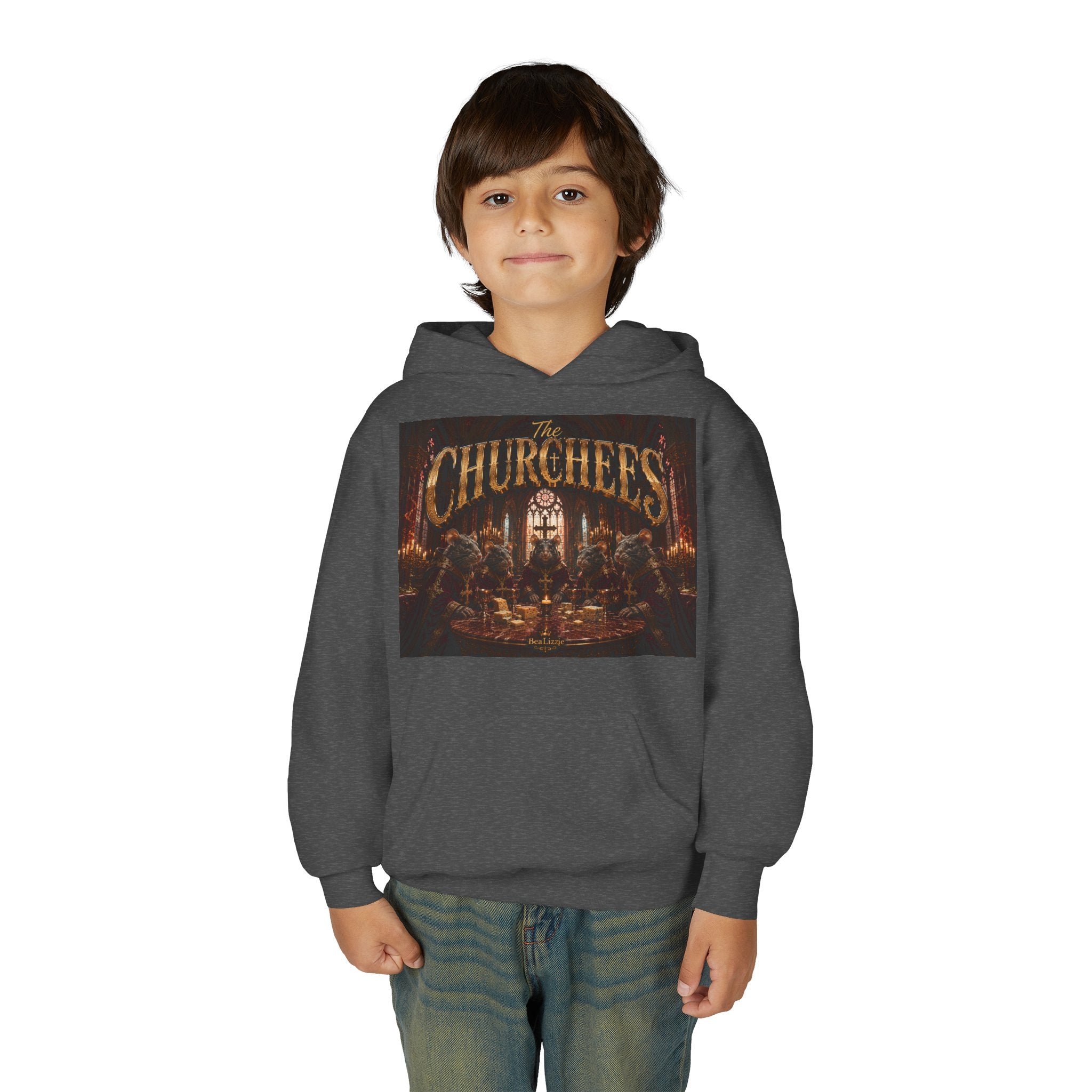 Youth Hoodie — "The Churches" Graphic