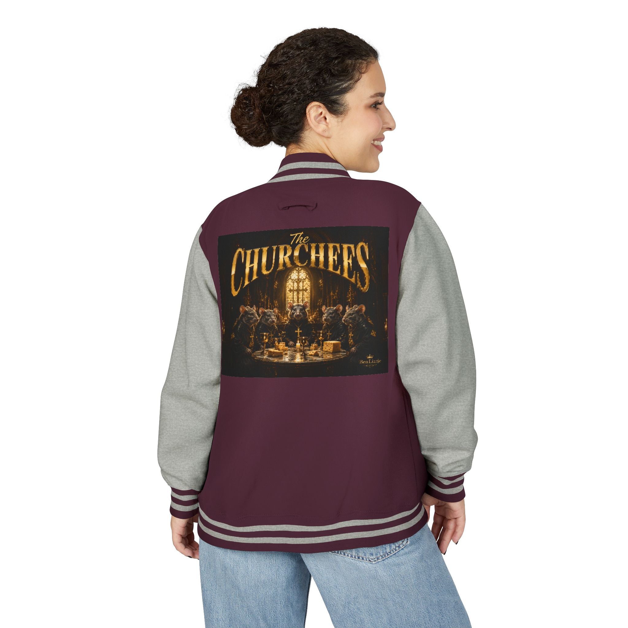 Letterman Jacket — 'The Churchees' Vintage Band Logo Varsity Jacket
