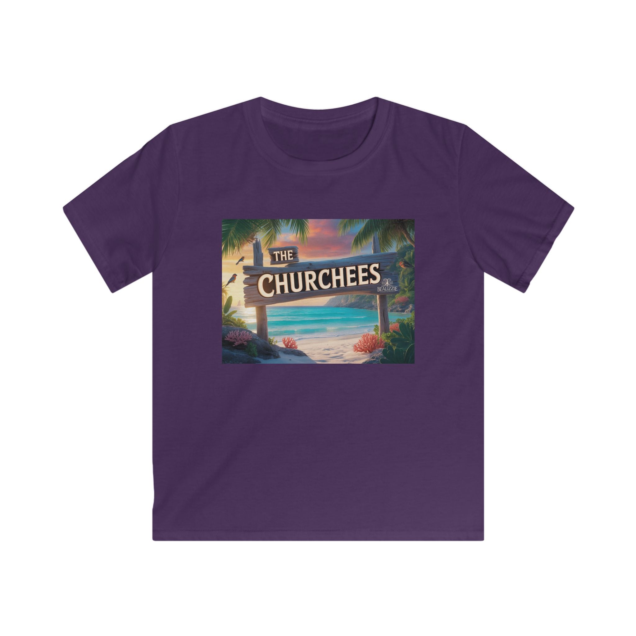 T-shirt de plage enfant — Graphique « The Churchees » Paradis Tropical