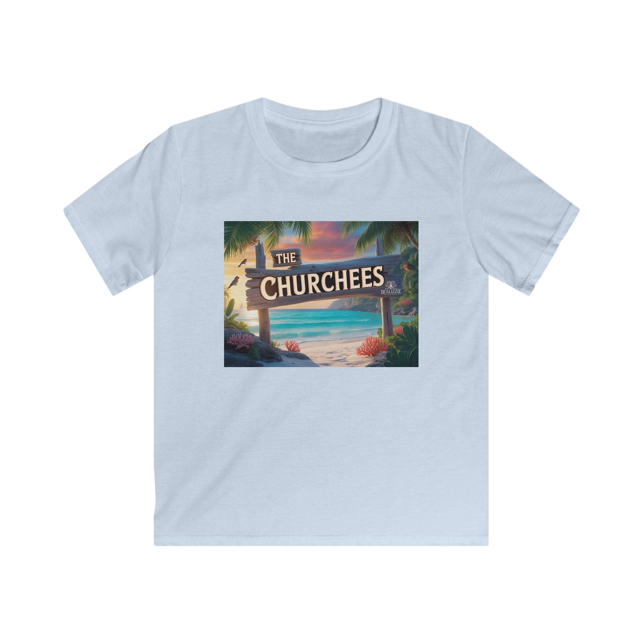T-shirt de plage enfant — Graphique « The Churchees » Paradis Tropical
