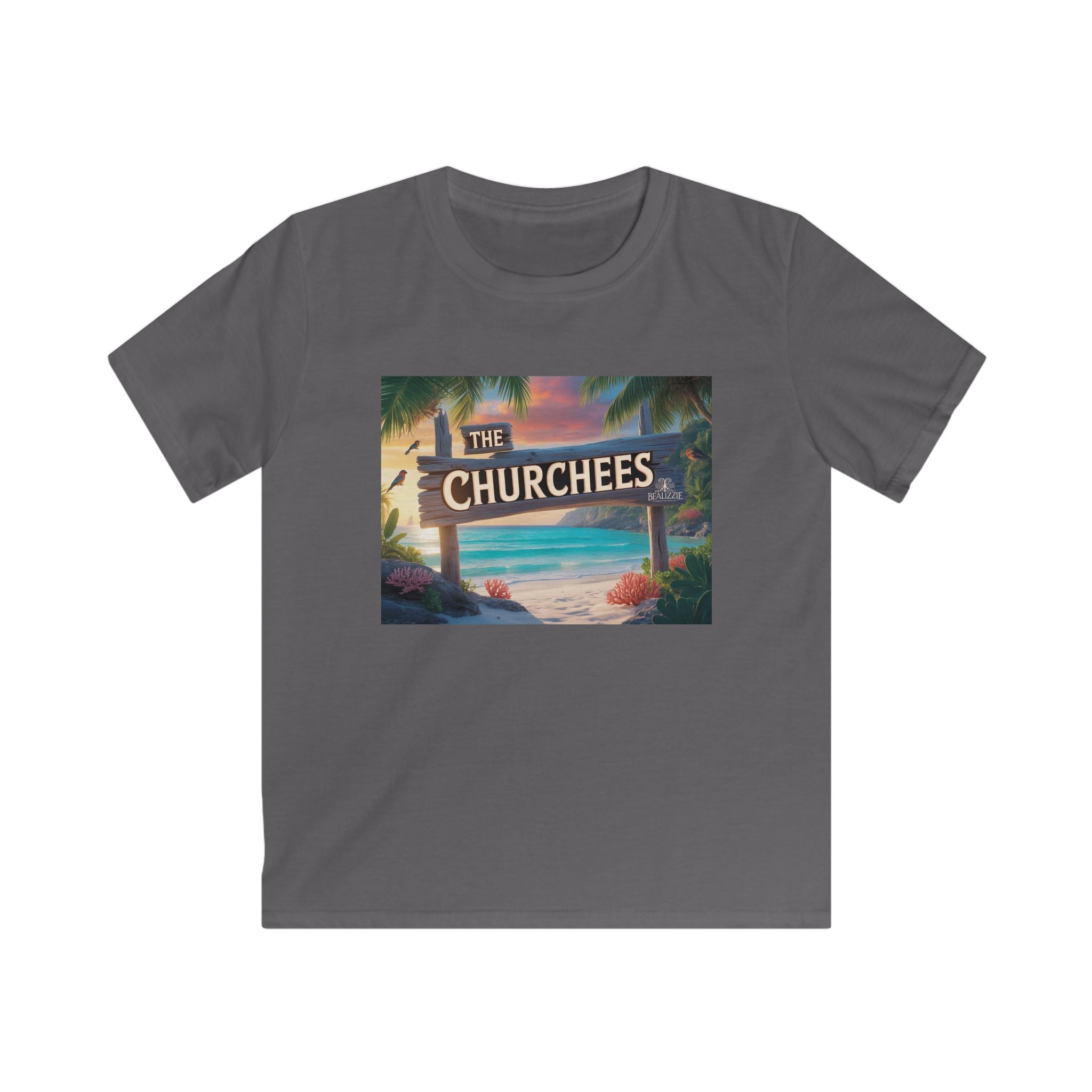 Kids Beach Tee — 'The Churchees' Tropical Paradise Graphic