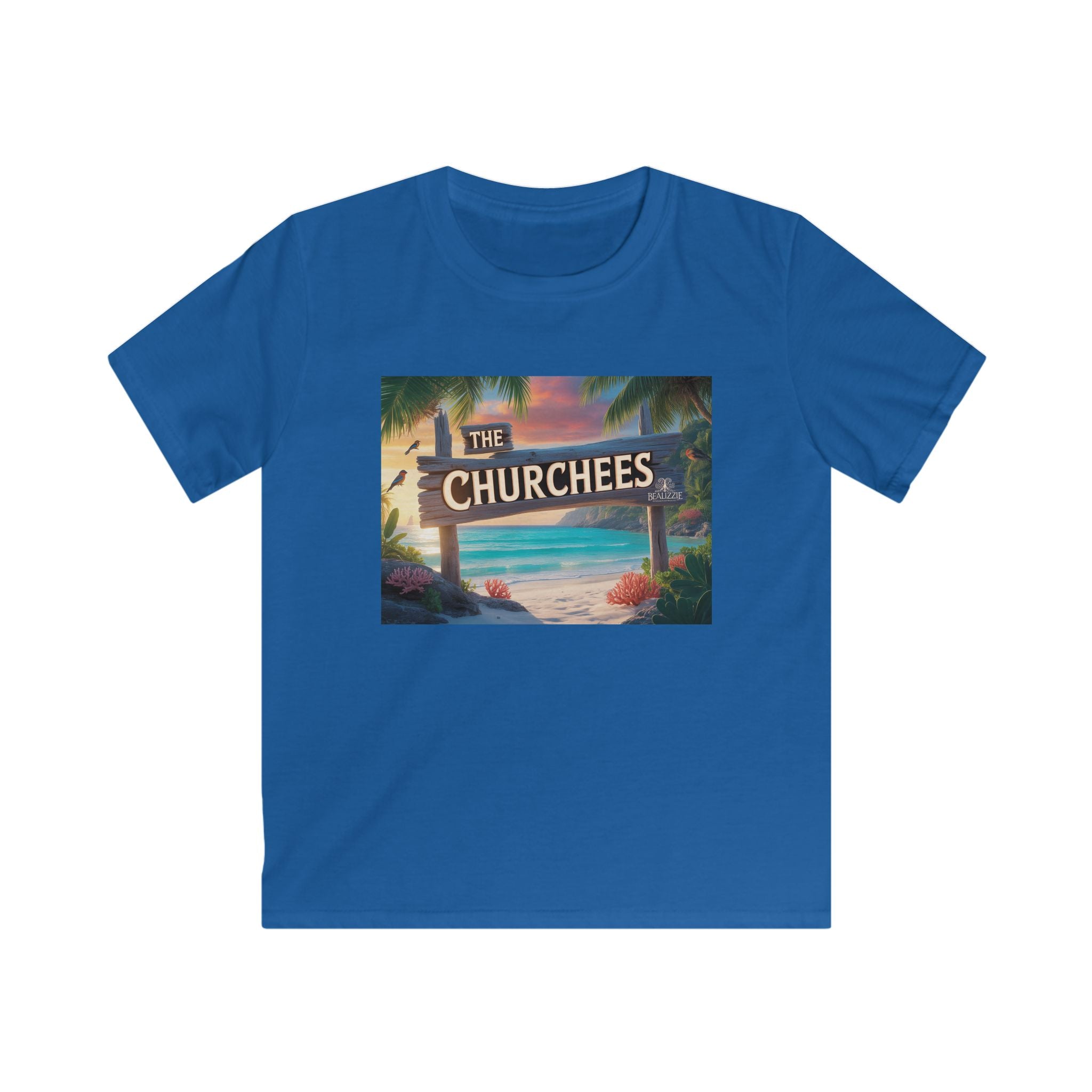 T-shirt de plage enfant — Graphique « The Churchees » Paradis Tropical