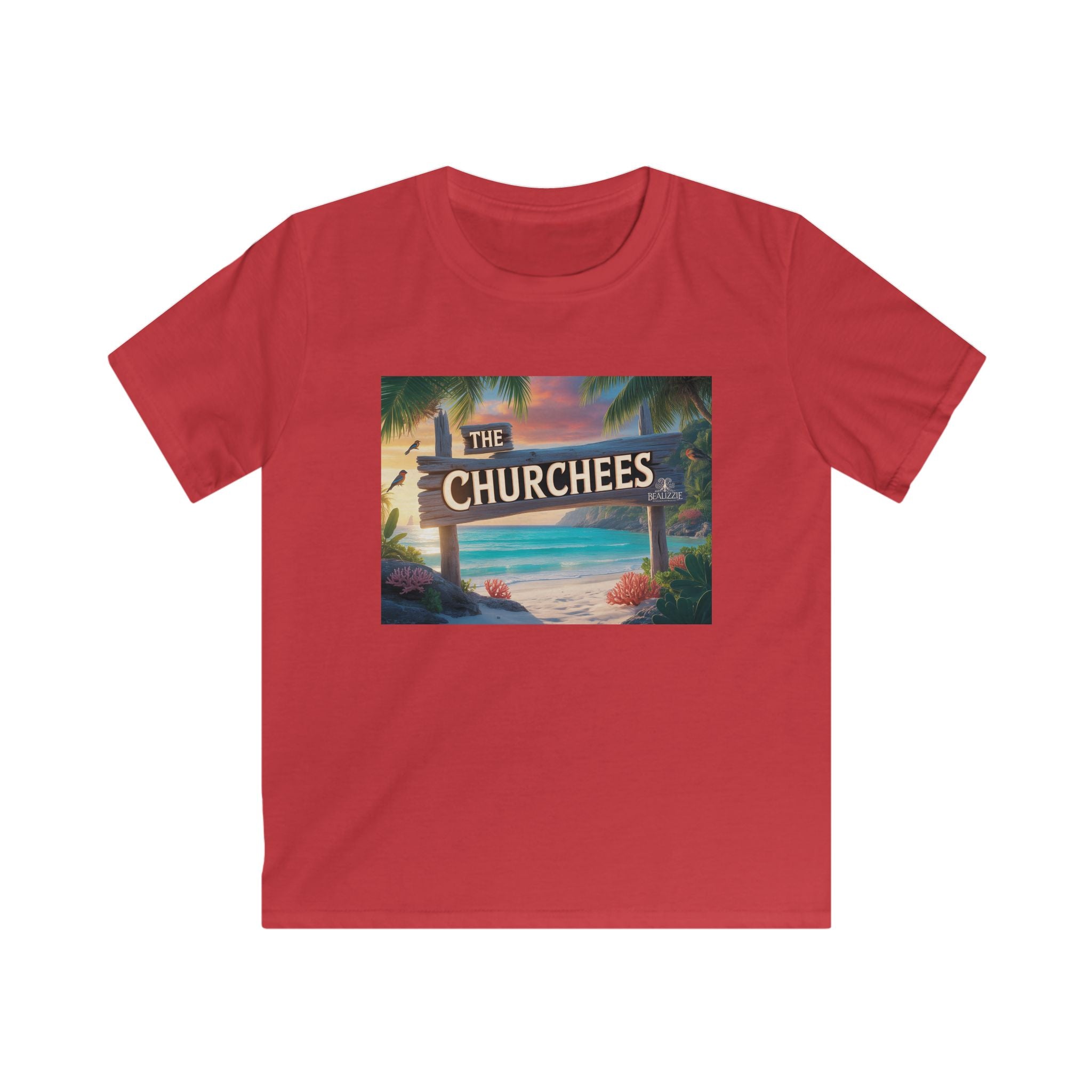 T-shirt de plage enfant — Graphique « The Churchees » Paradis Tropical