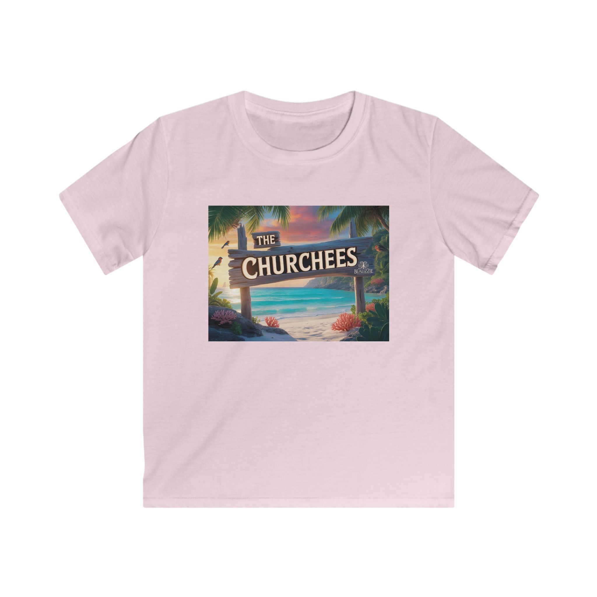 T-shirt de plage enfant — Graphique « The Churchees » Paradis Tropical
