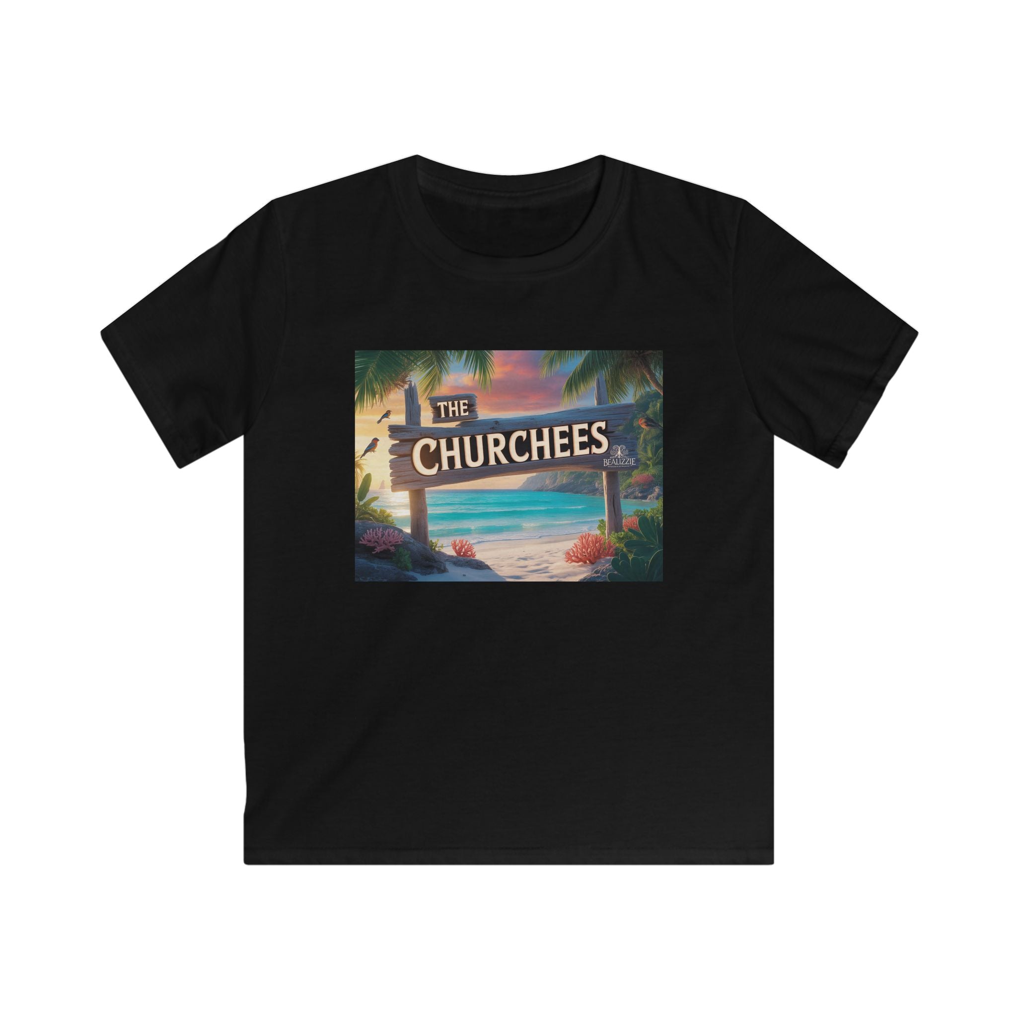 T-shirt de plage enfant — Graphique « The Churchees » Paradis Tropical