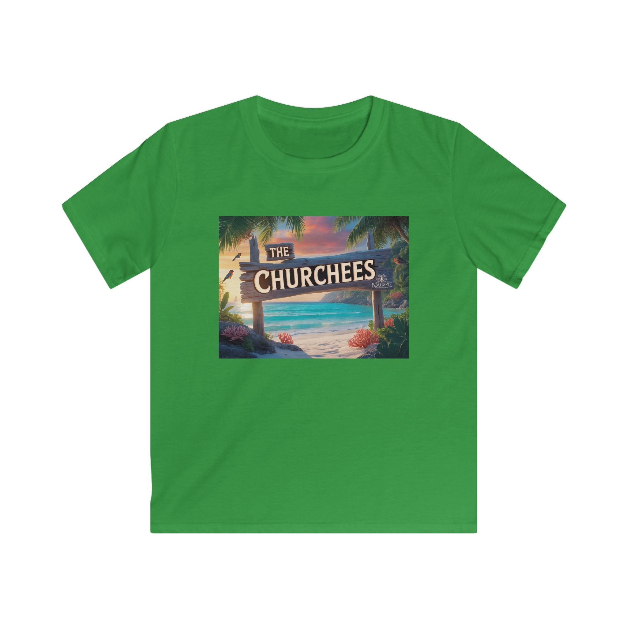 T-shirt de plage enfant — Graphique « The Churchees » Paradis Tropical