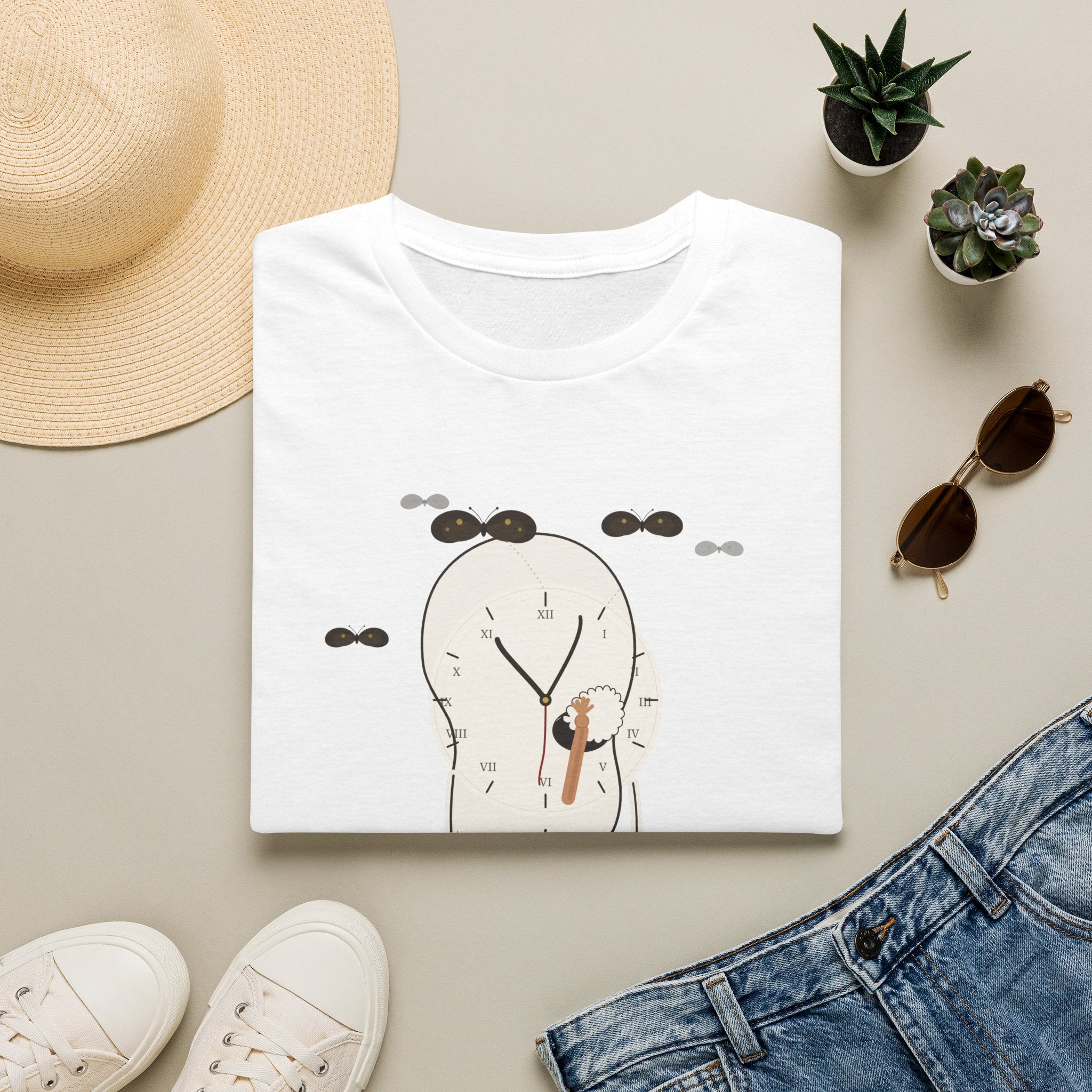 Liar Clock Graphic T‑Shirt — Quirky Surreal Illustration Tee