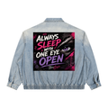 Unisex Vintage Wash Full-Zip Denim Jacket