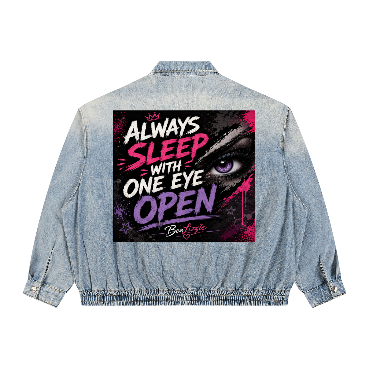 Unisex Vintage Wash Full-Zip Denim Jacket