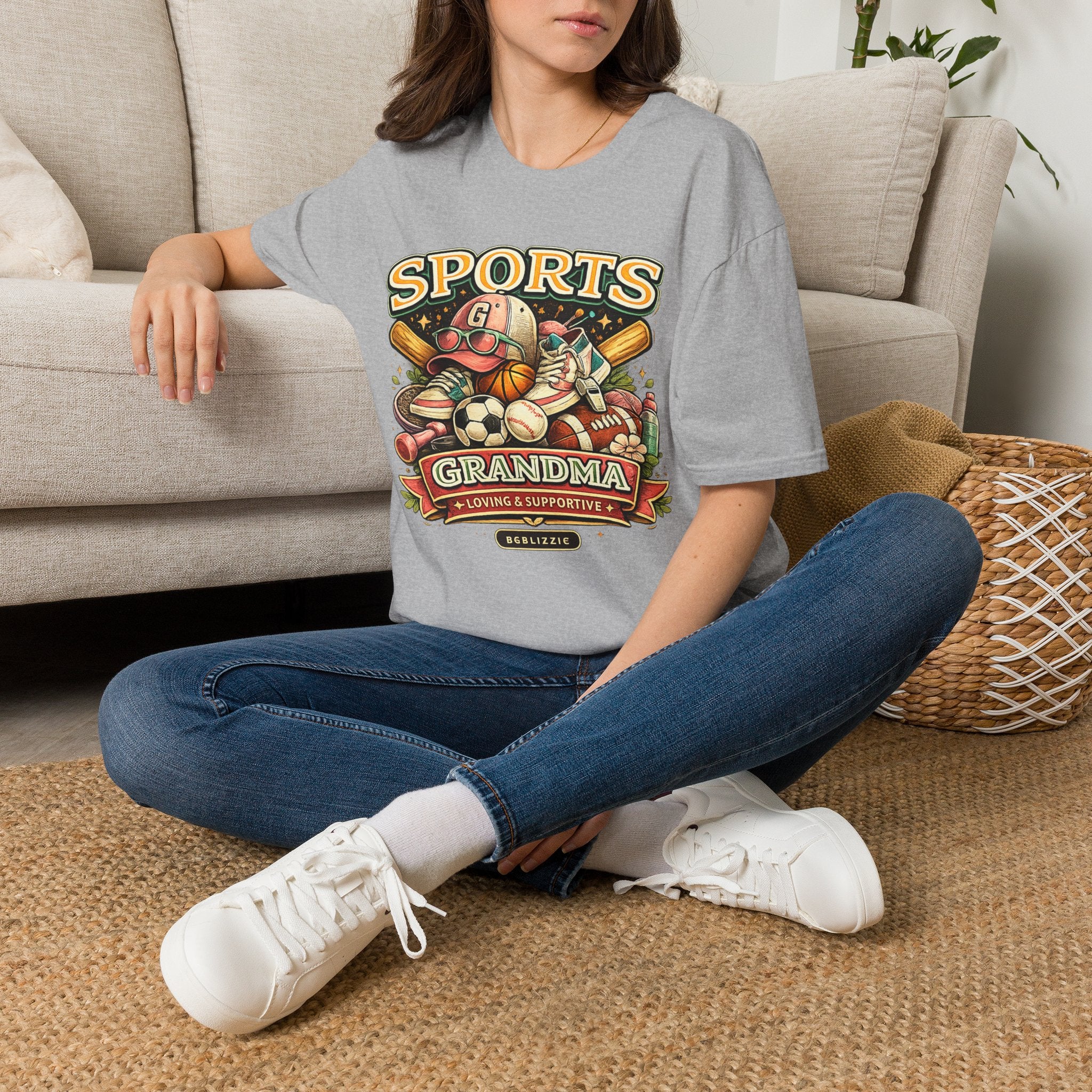 Sports Grandma T‑Shirt — Vintage Baseball & Multi‑Sport Mom Fan Tee