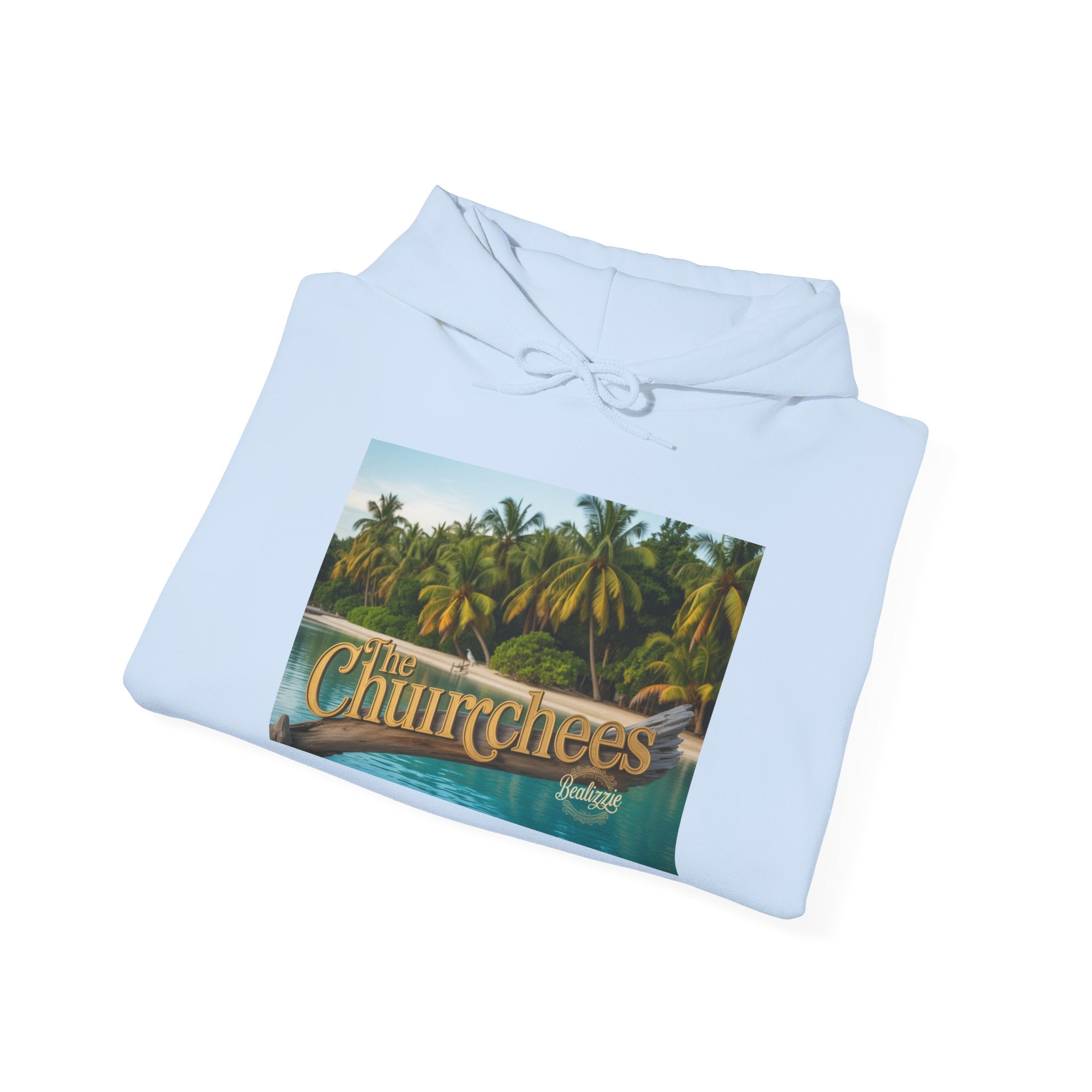 Churrchees Tropical Palm Hoodie — Retro Beach Graphic Sweatshirt