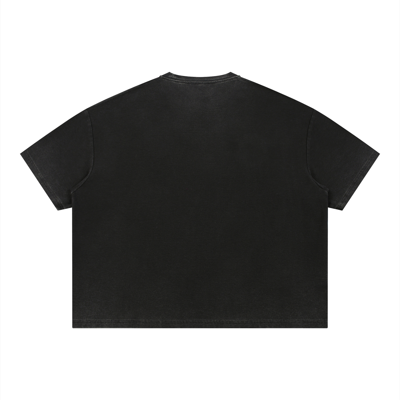 T-shirt gaufré unisexe délavé à coupe carrée Sunfade