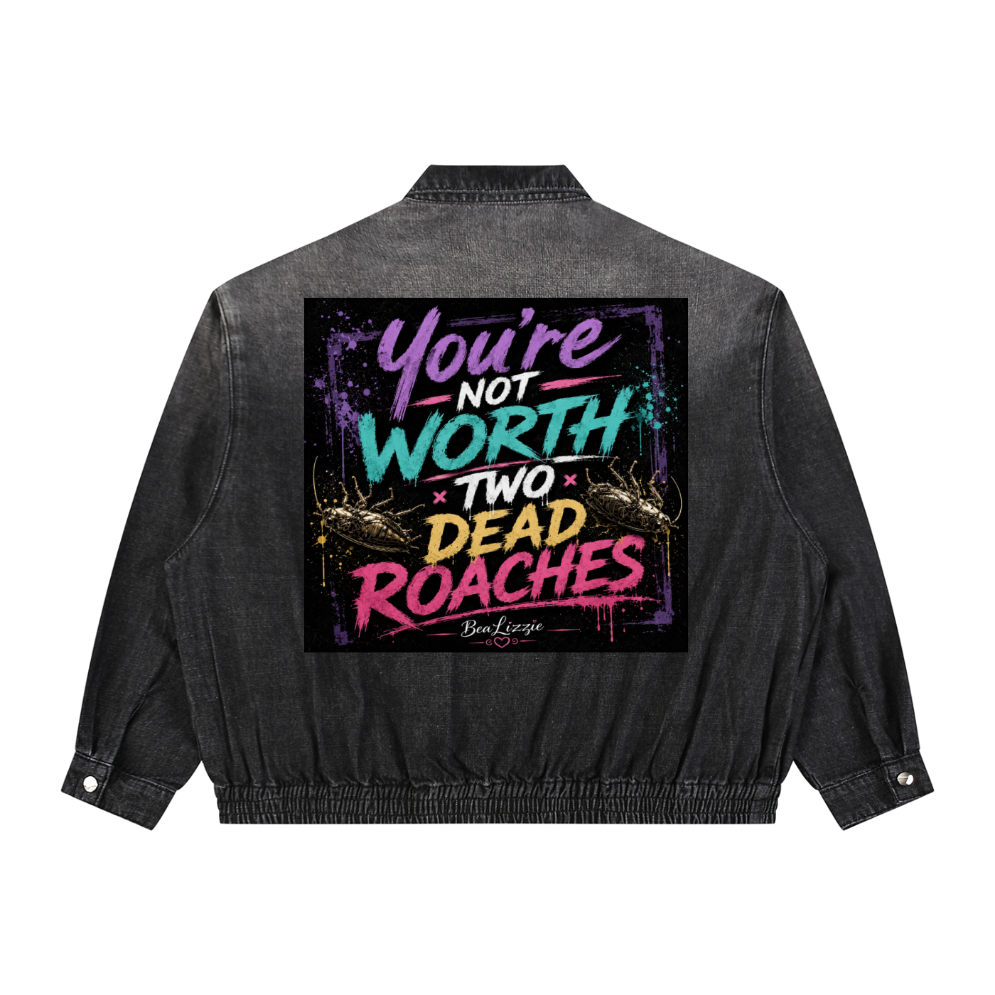 Unisex Vintage Wash Full-Zip Denim Jacket