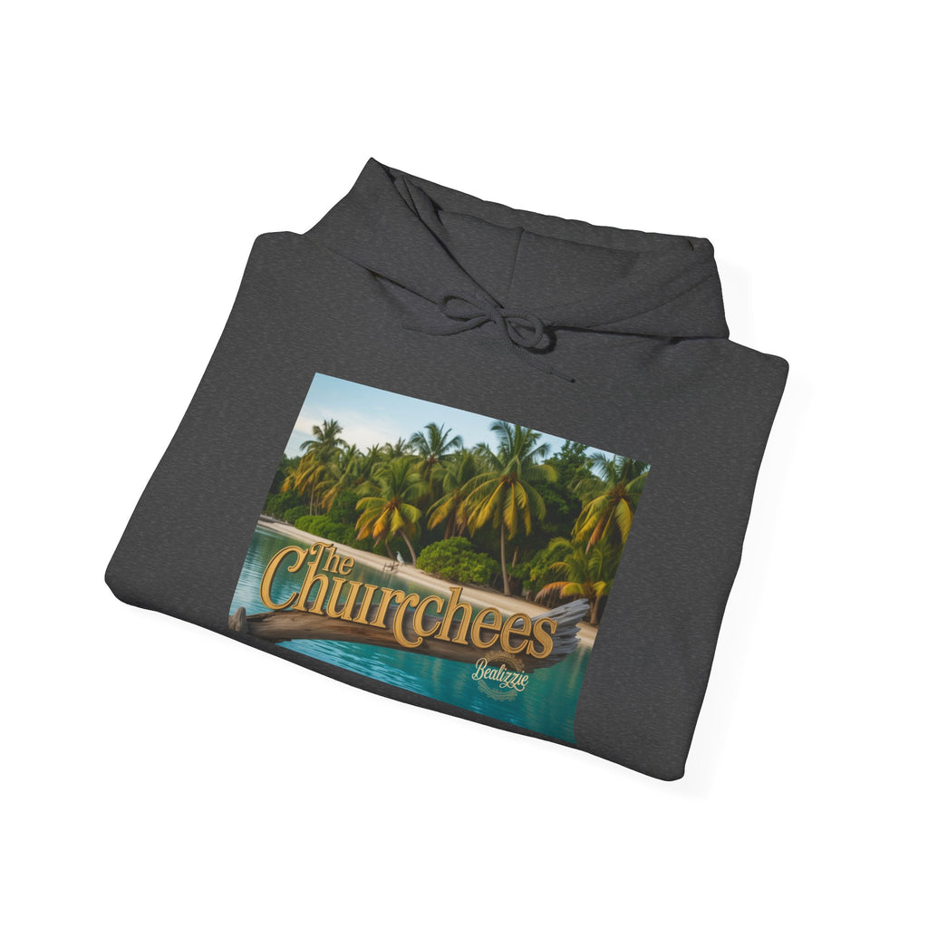 Churrchees Tropical Palm Hoodie — Retro Beach Graphic Sweatshirt