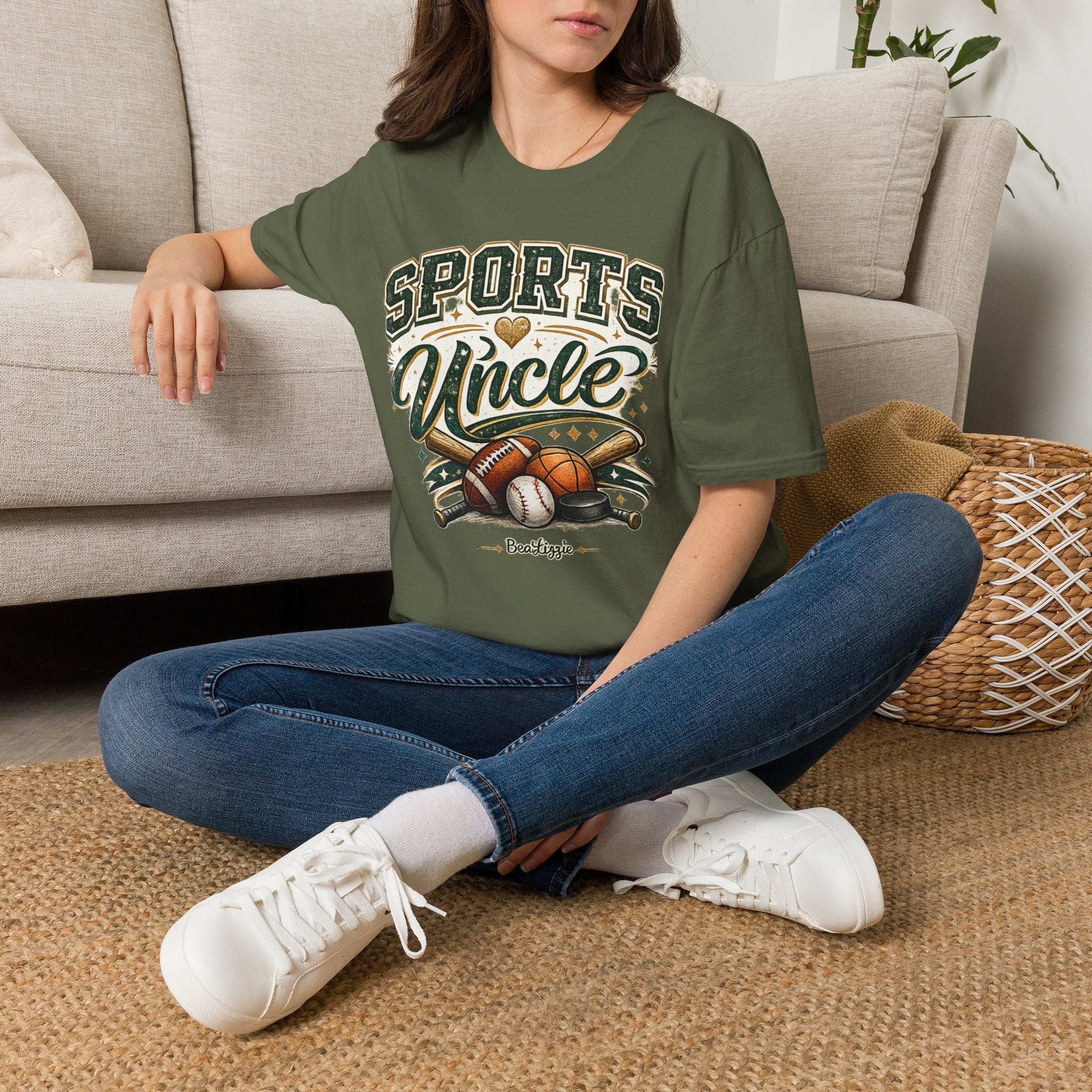 Sports Uncle T-Shirt — Vintage Athletic Design (Baseball, Football, Basketball)