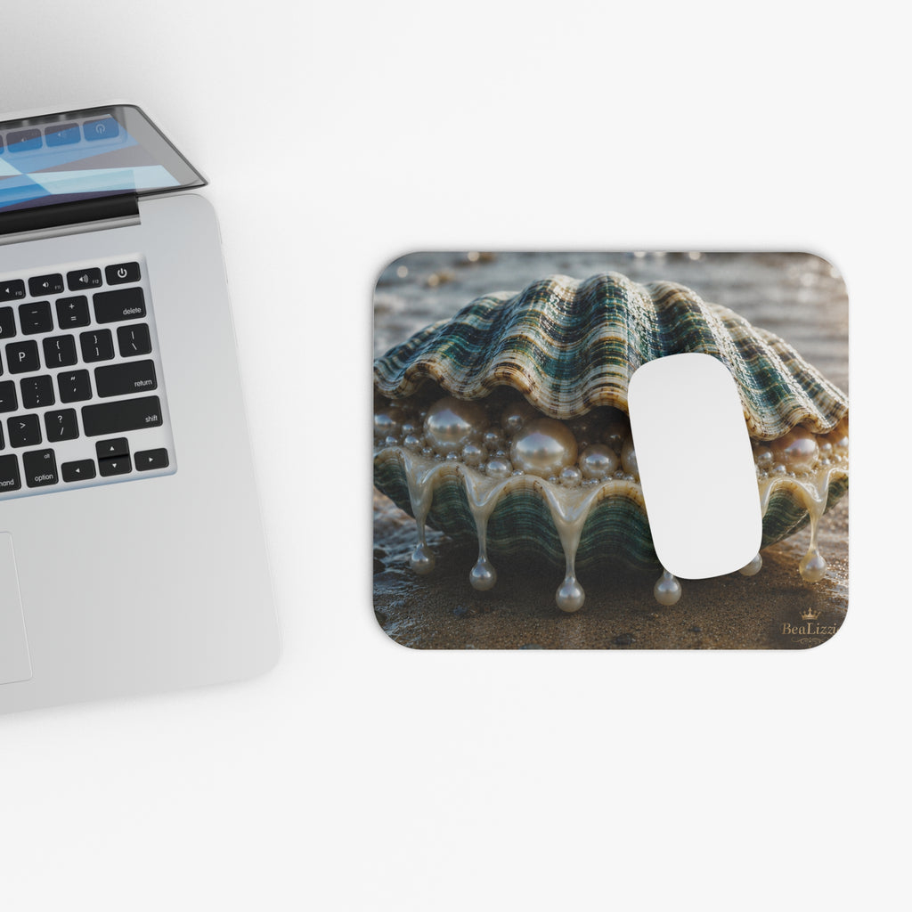 Seashell Pearl Mouse Pad — Ocean-Inspired Desk Mat