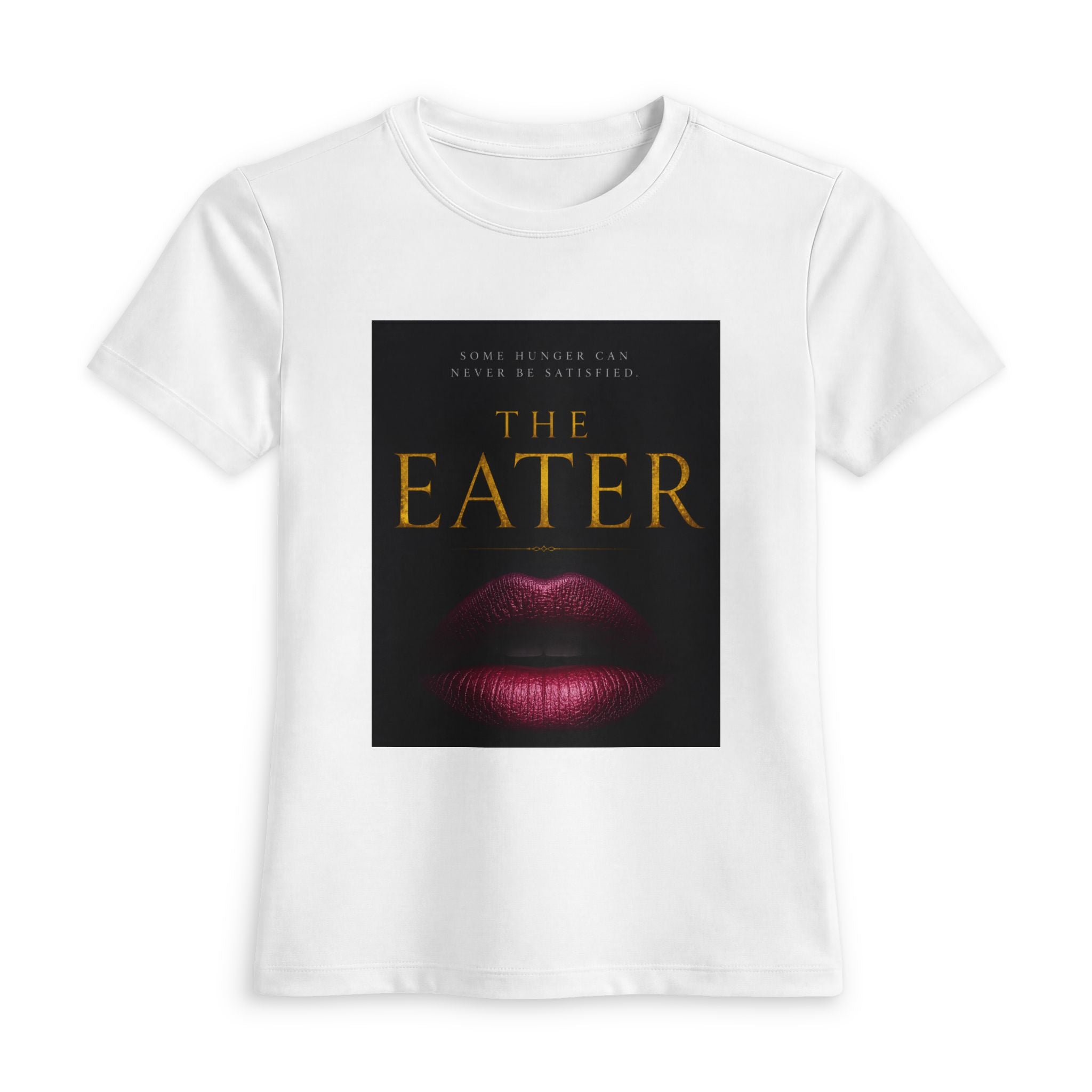 T-shirt graphique Eater — Chemise noire ajustée pour femme avec motif lèvre