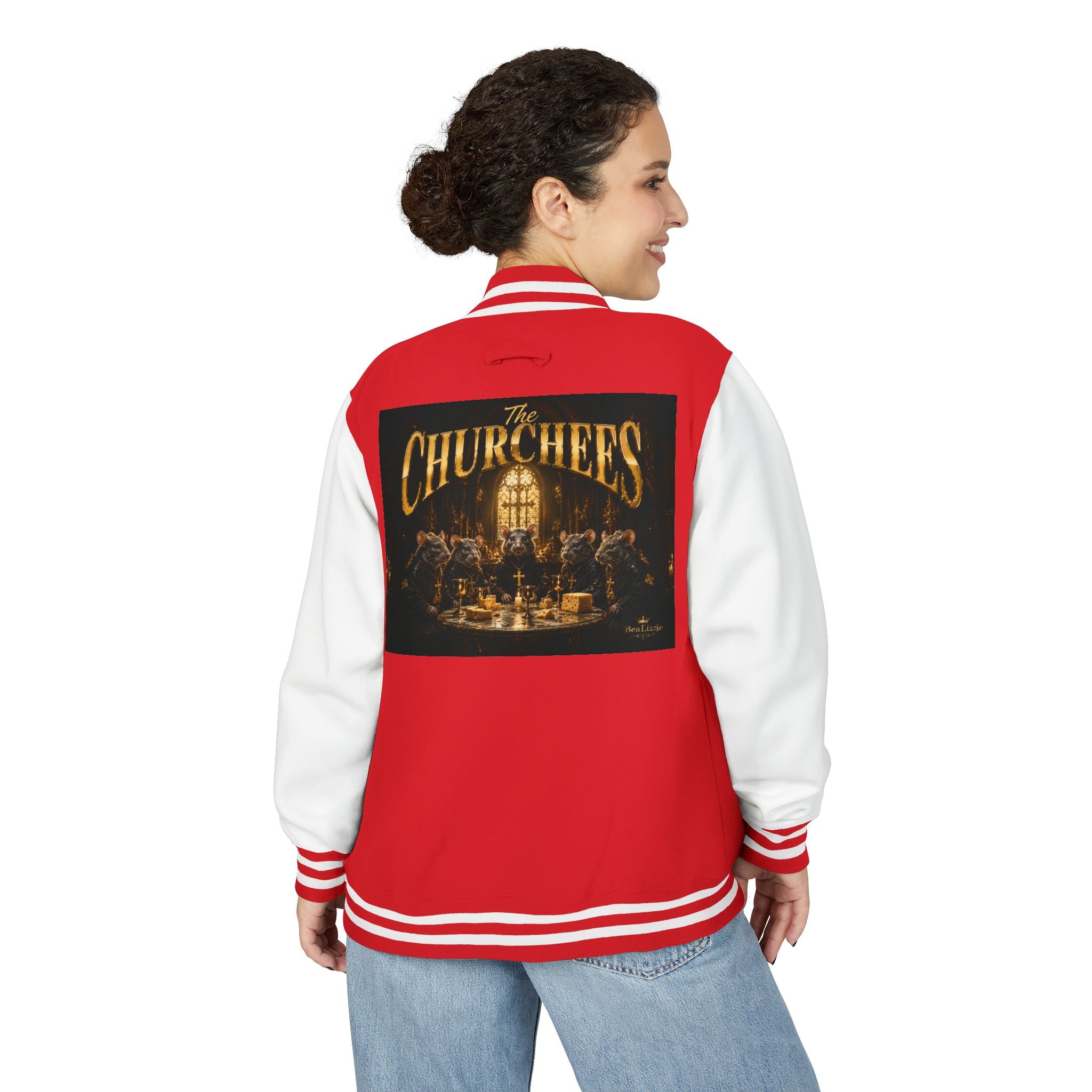 Letterman Jacket — 'The Churchees' Vintage Band Logo Varsity Jacket